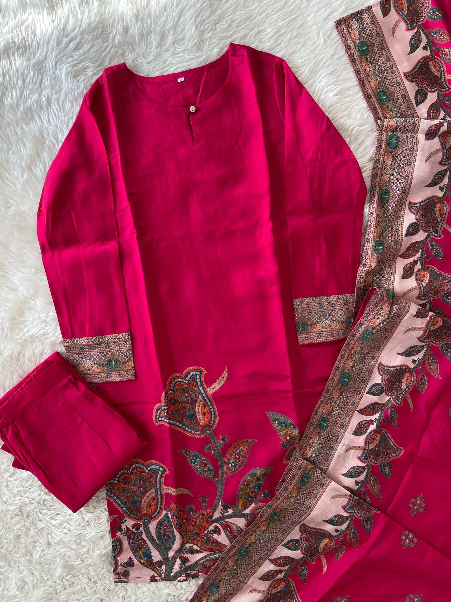 Pure Muslin Silk Kurti PlazoDupatta Set