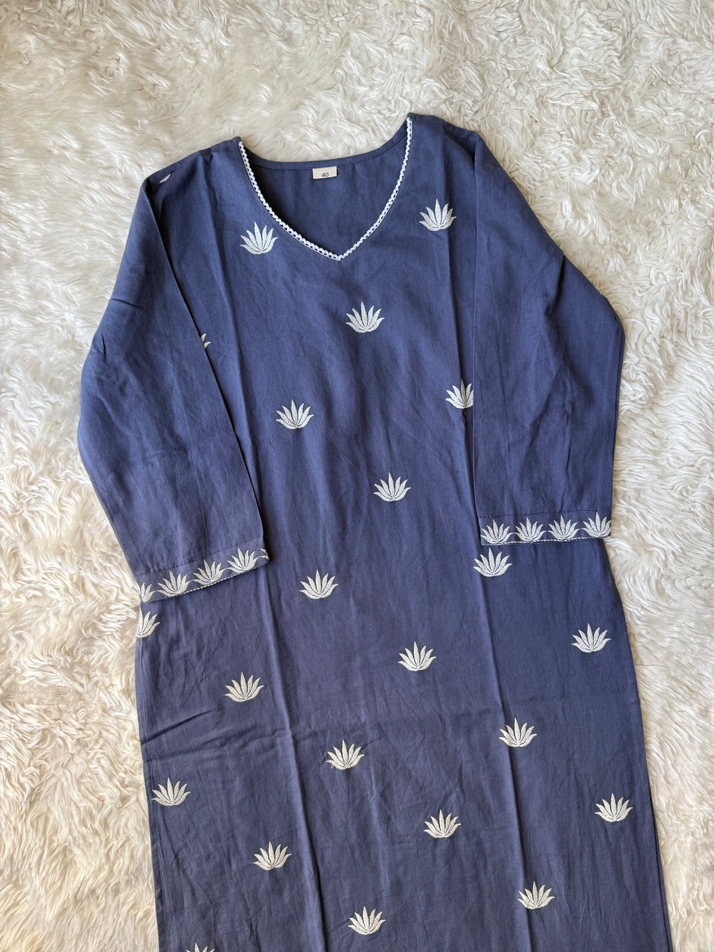Khadi Cotton Kurti Pant Dupatta Set