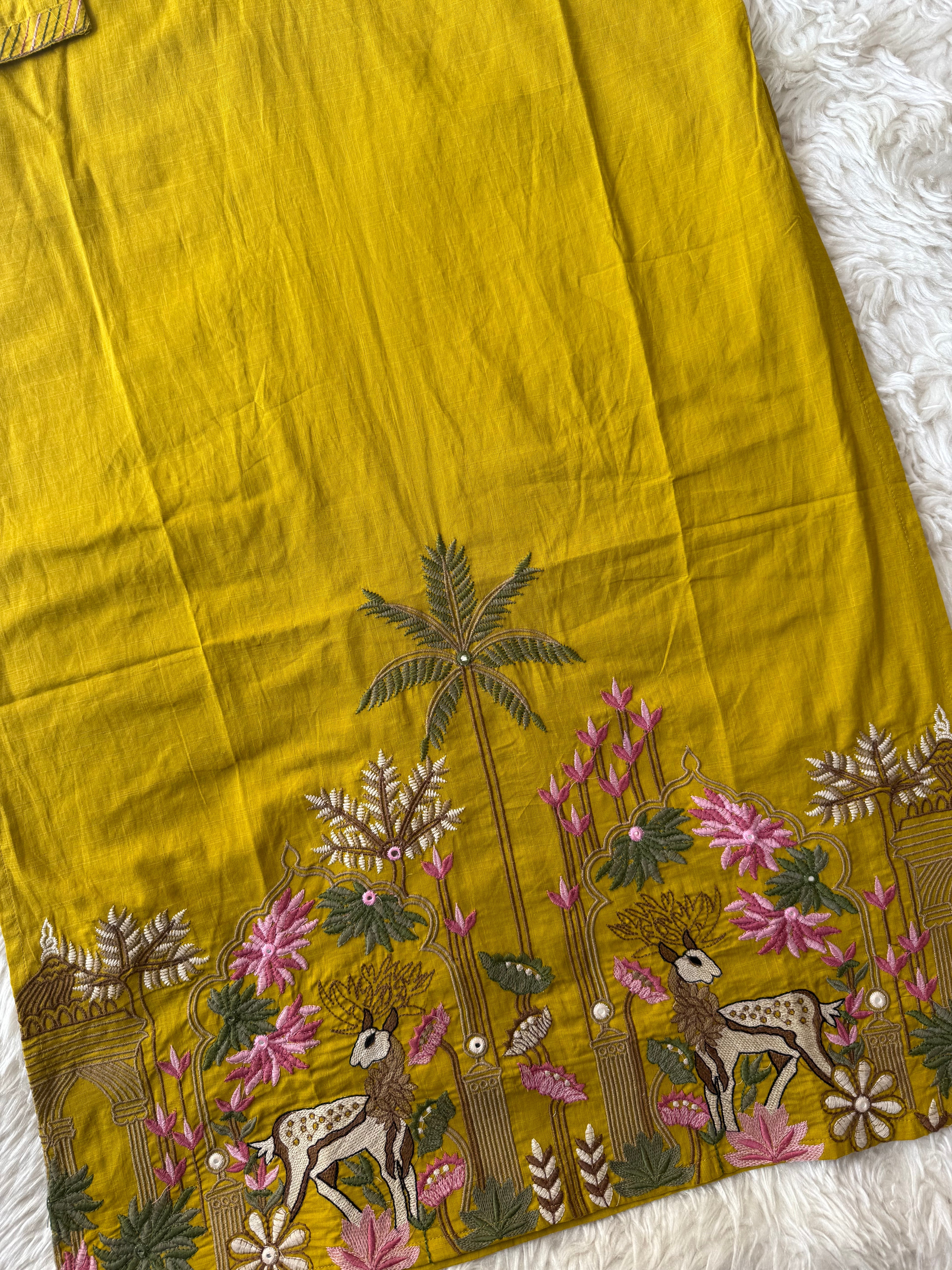 Pure Slub Cotton Kurti Pant Set