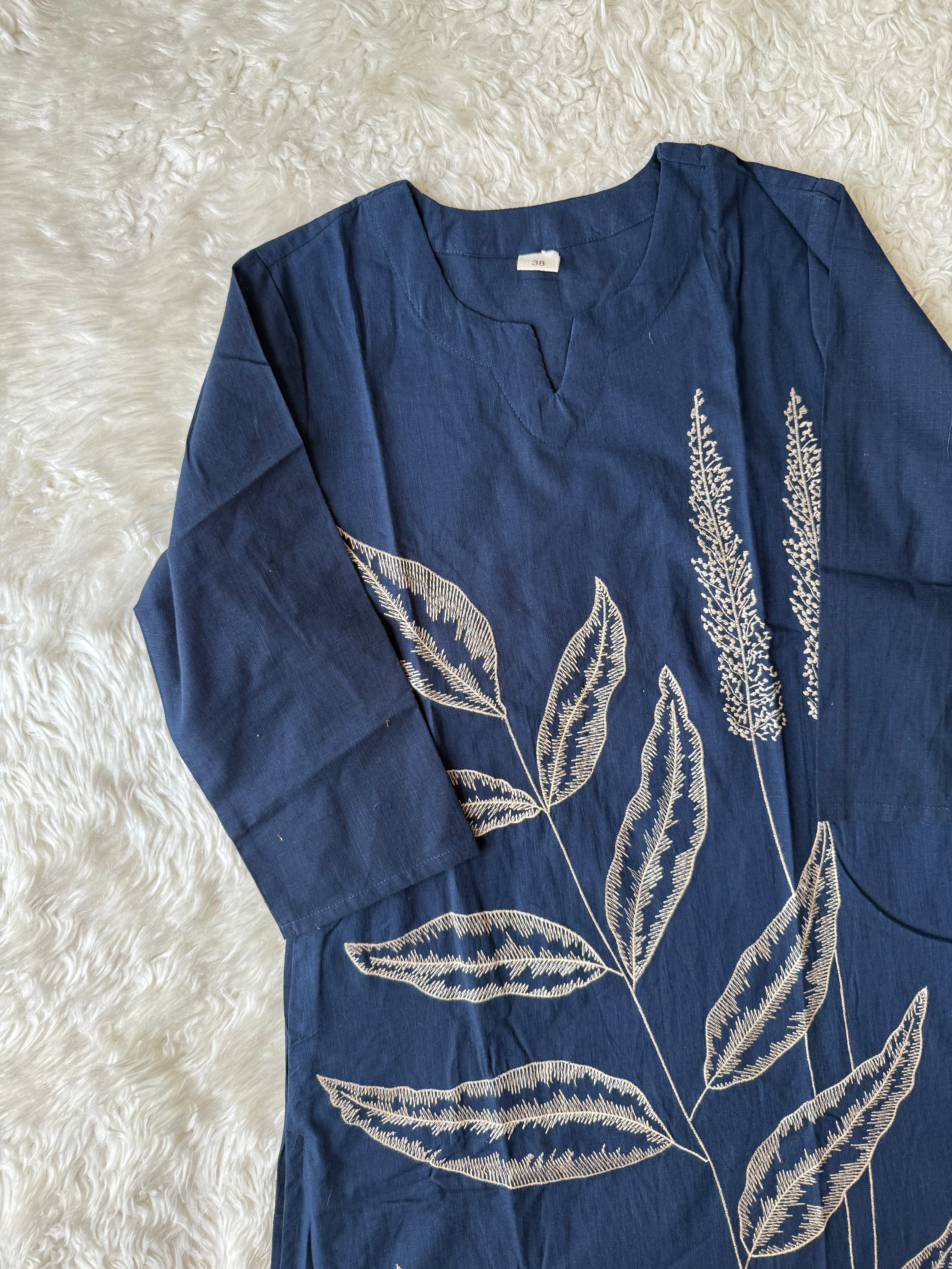 Slub Cotton Kurti Plazo Pant Set