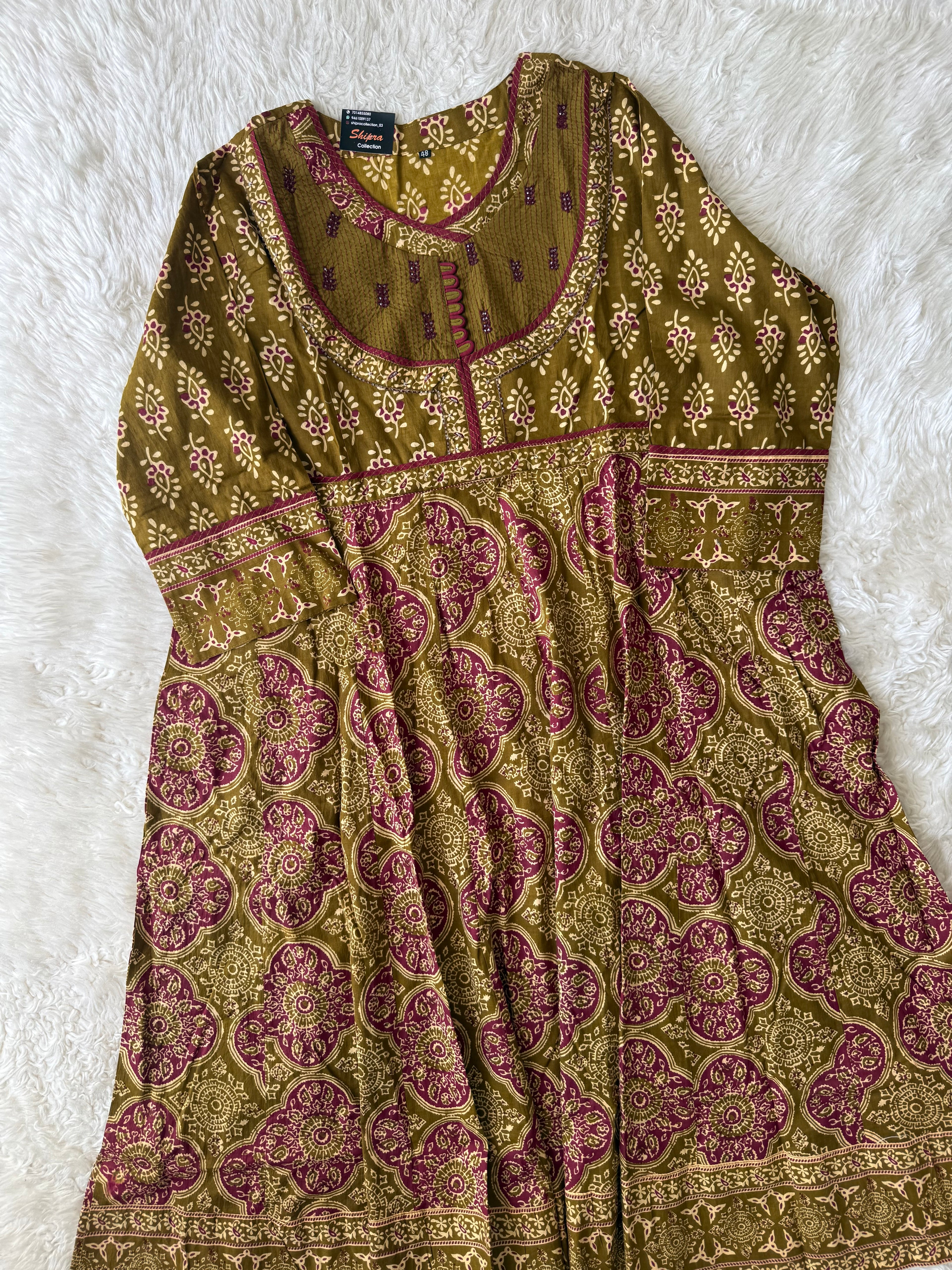 Premium Cotton FLARE Kurti Pant Dupatta Set