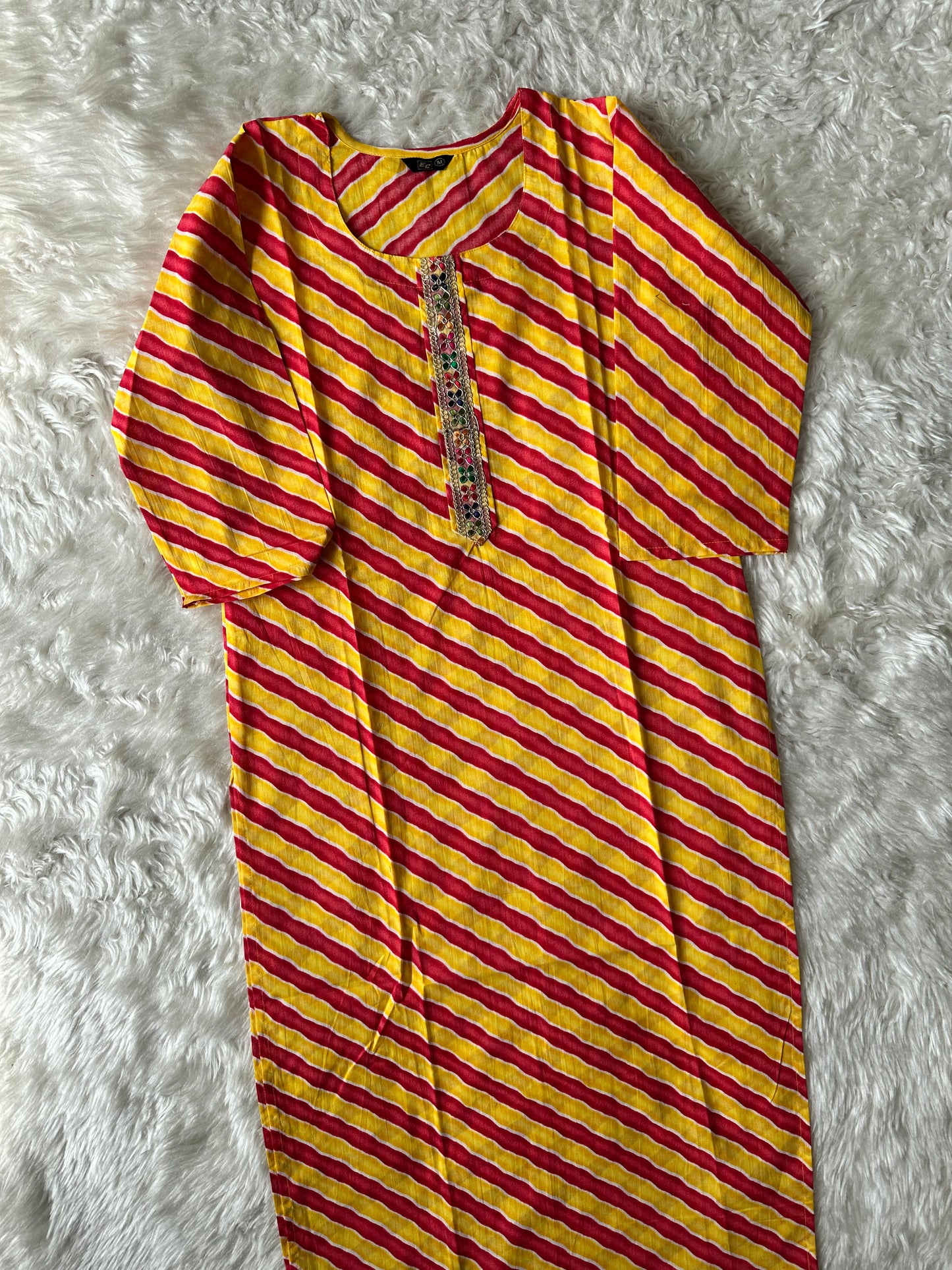 Cotton Lehariya Kurti