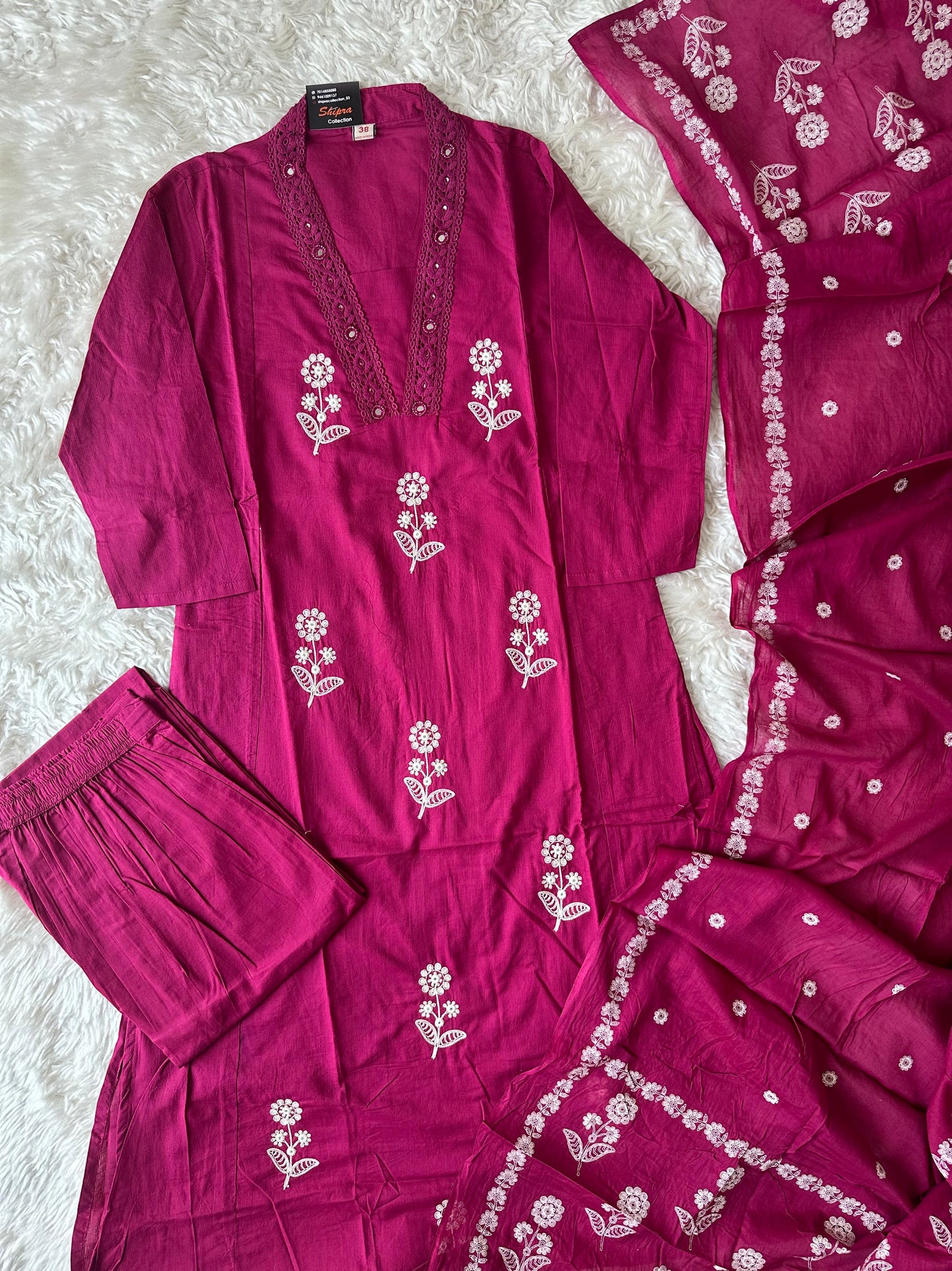 Premium Cotton Kurti Pant Dupatta Set
