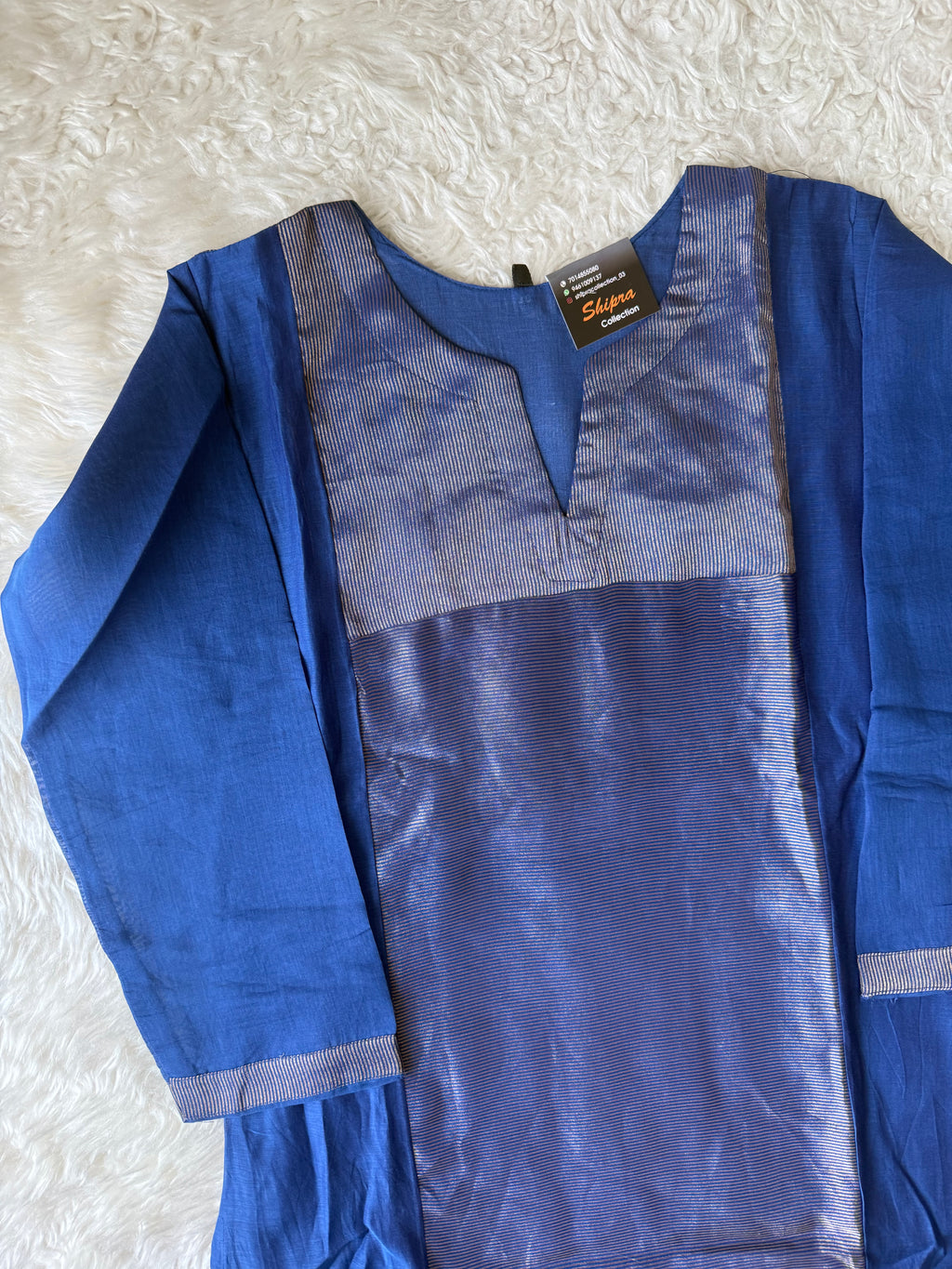Mul Chanderi Kurti Pant Dupatta Set