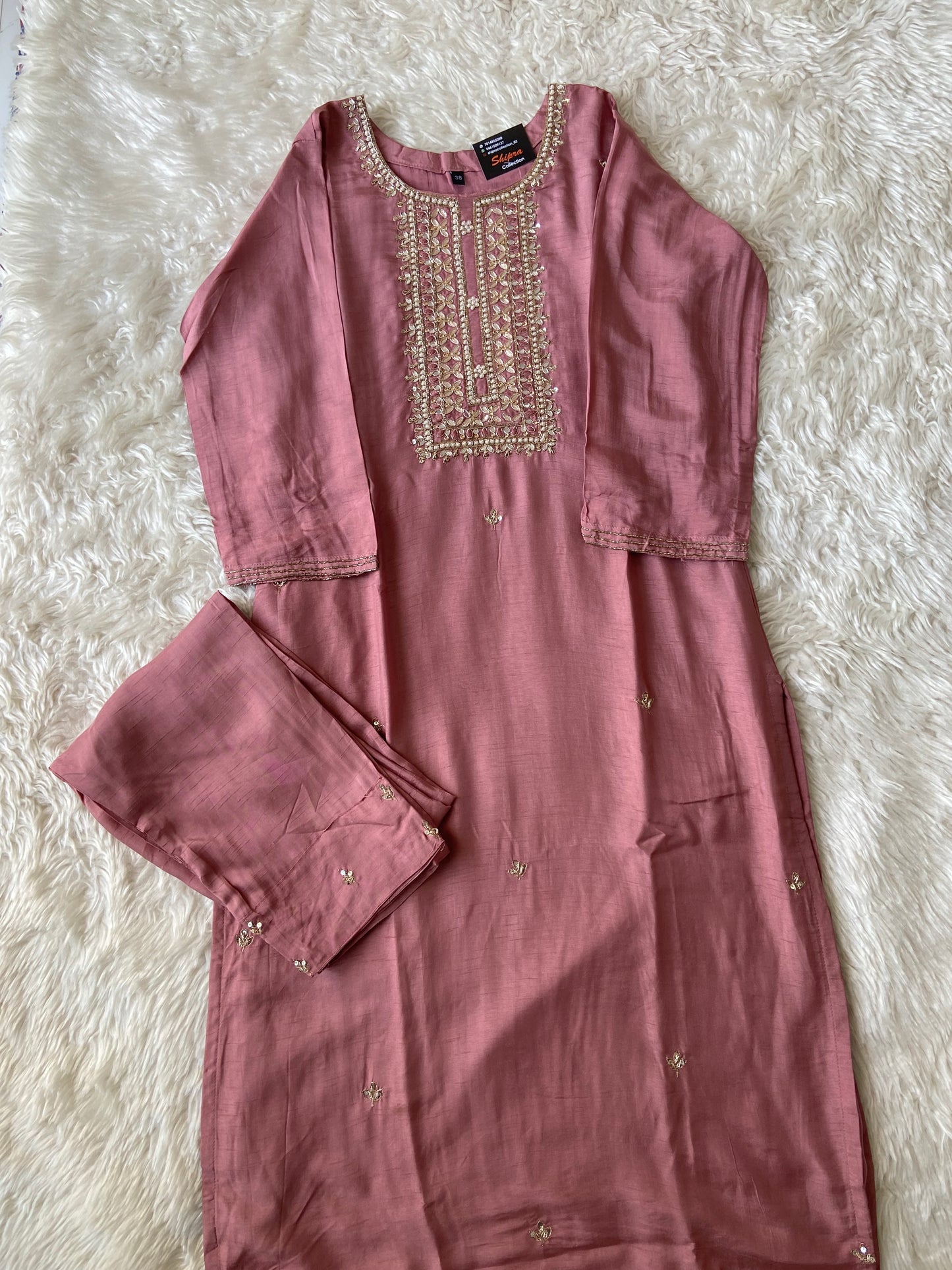Pure Silk Kurti Pant Dupatta Set
