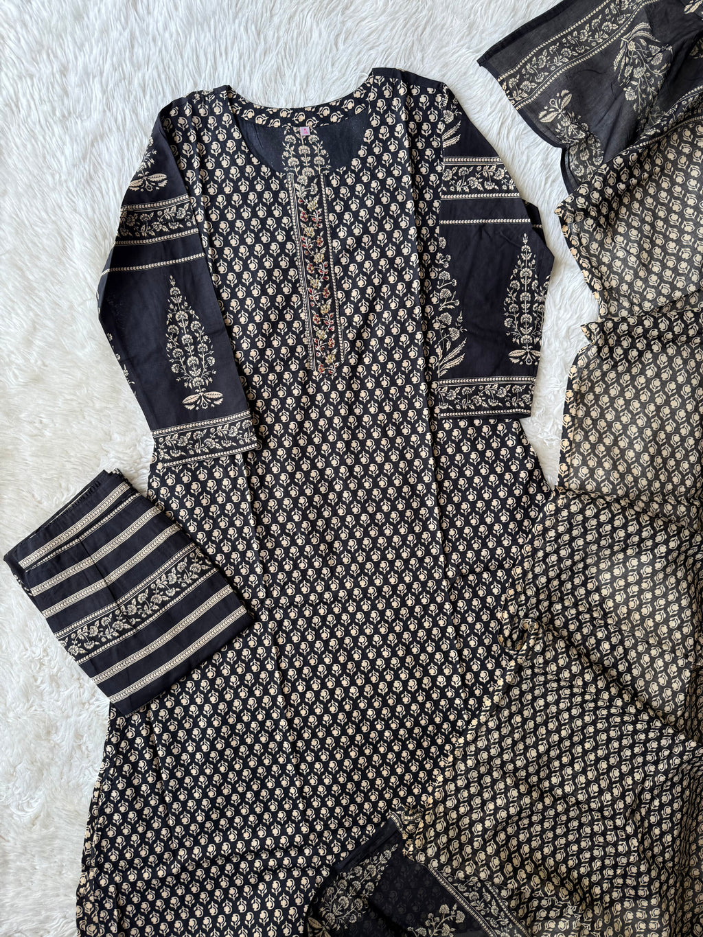 Premium Cotton Kurti Pant Dupatta Set