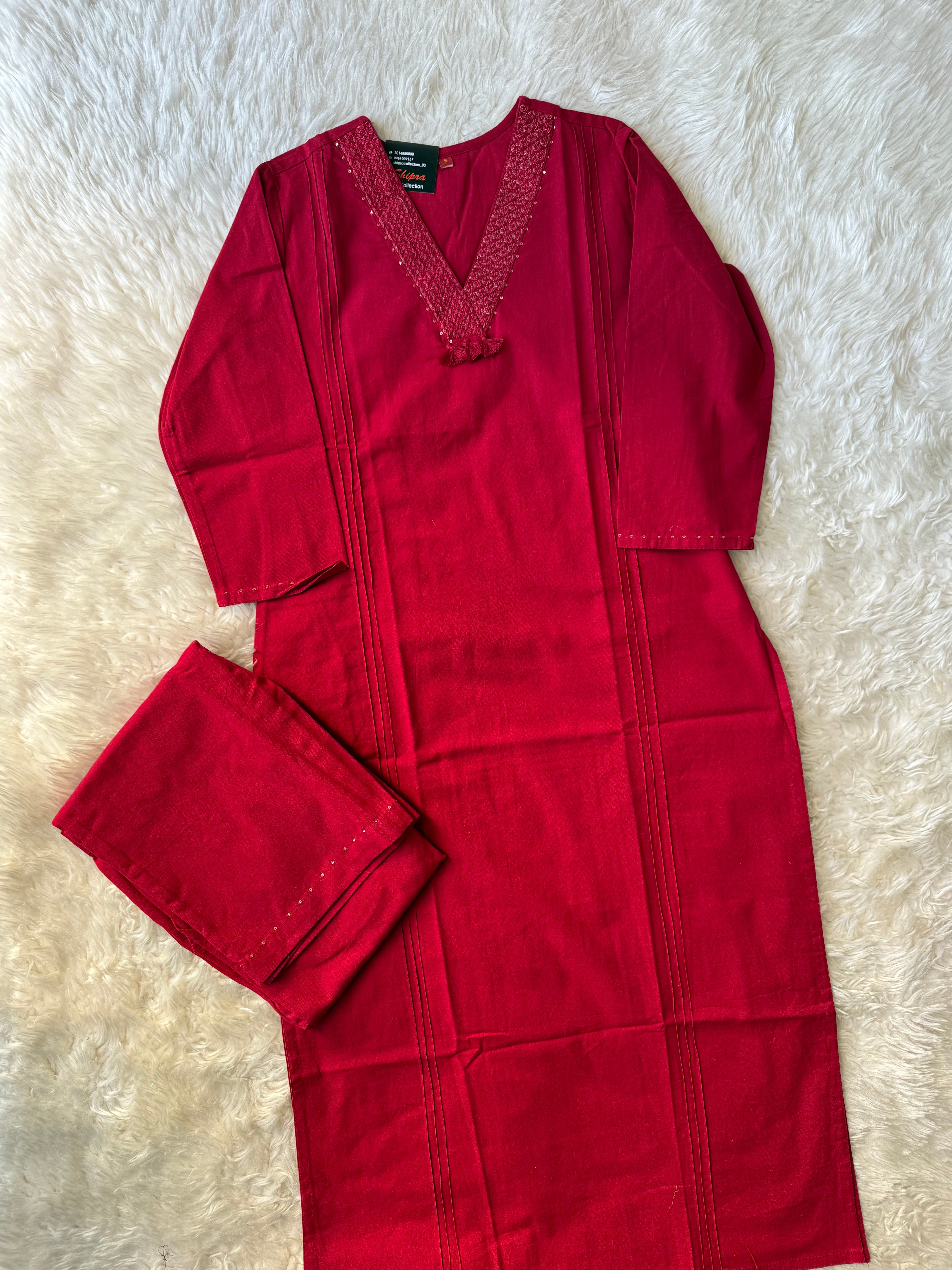 Premium Khadi Cotton Kurti Pant Set