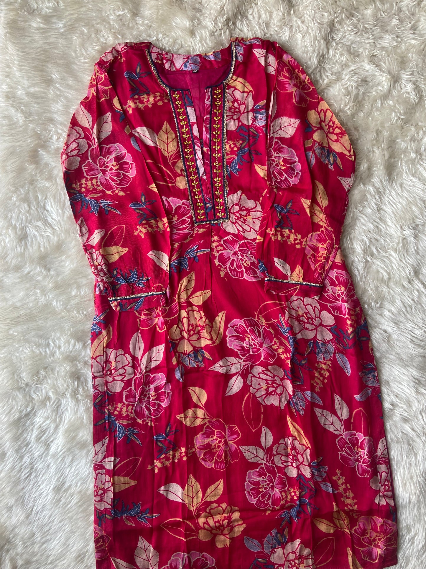 Pure Chinon Kurti with lining