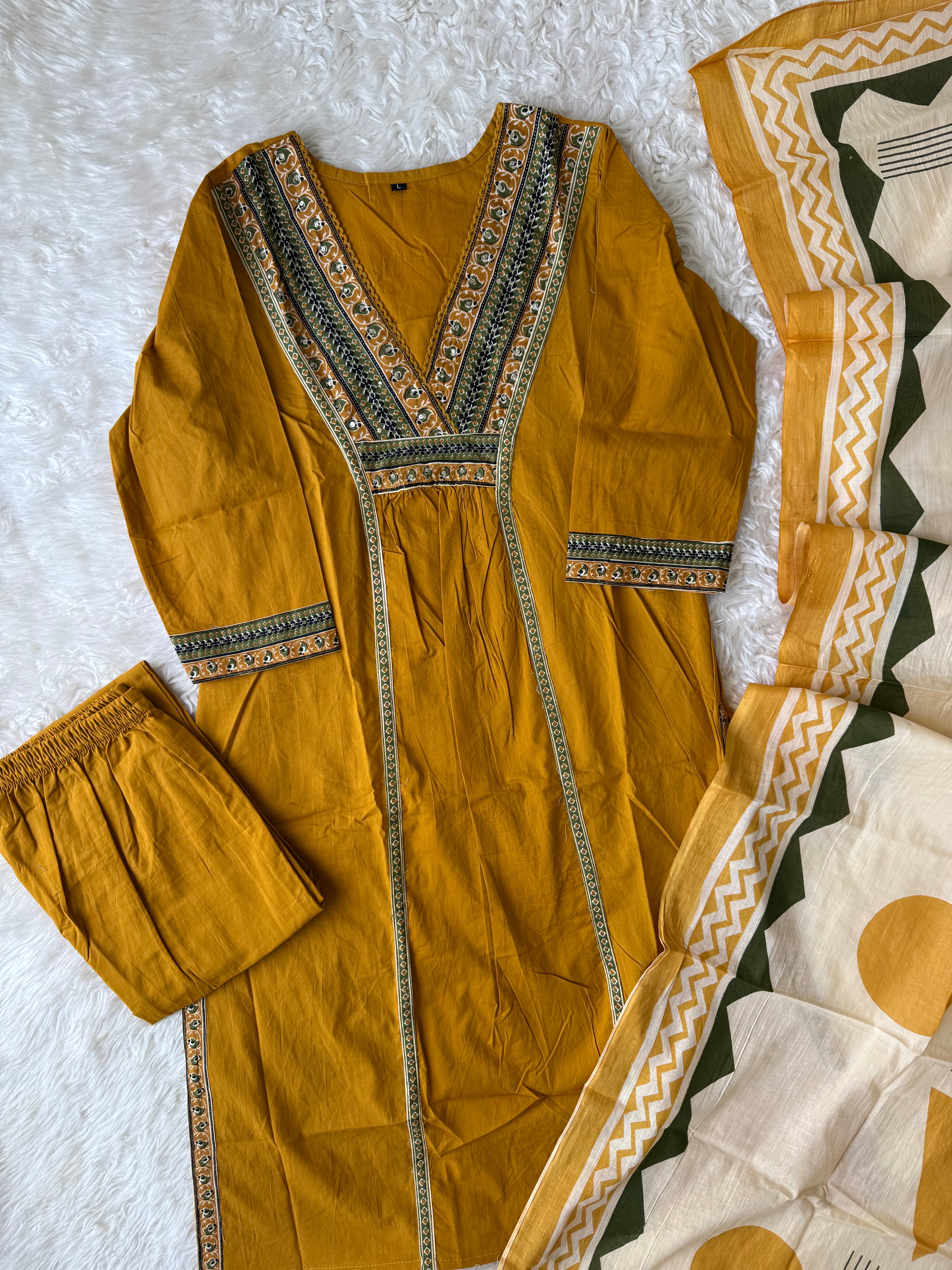 Budget Friendly Kurti Pant Dupatta Set