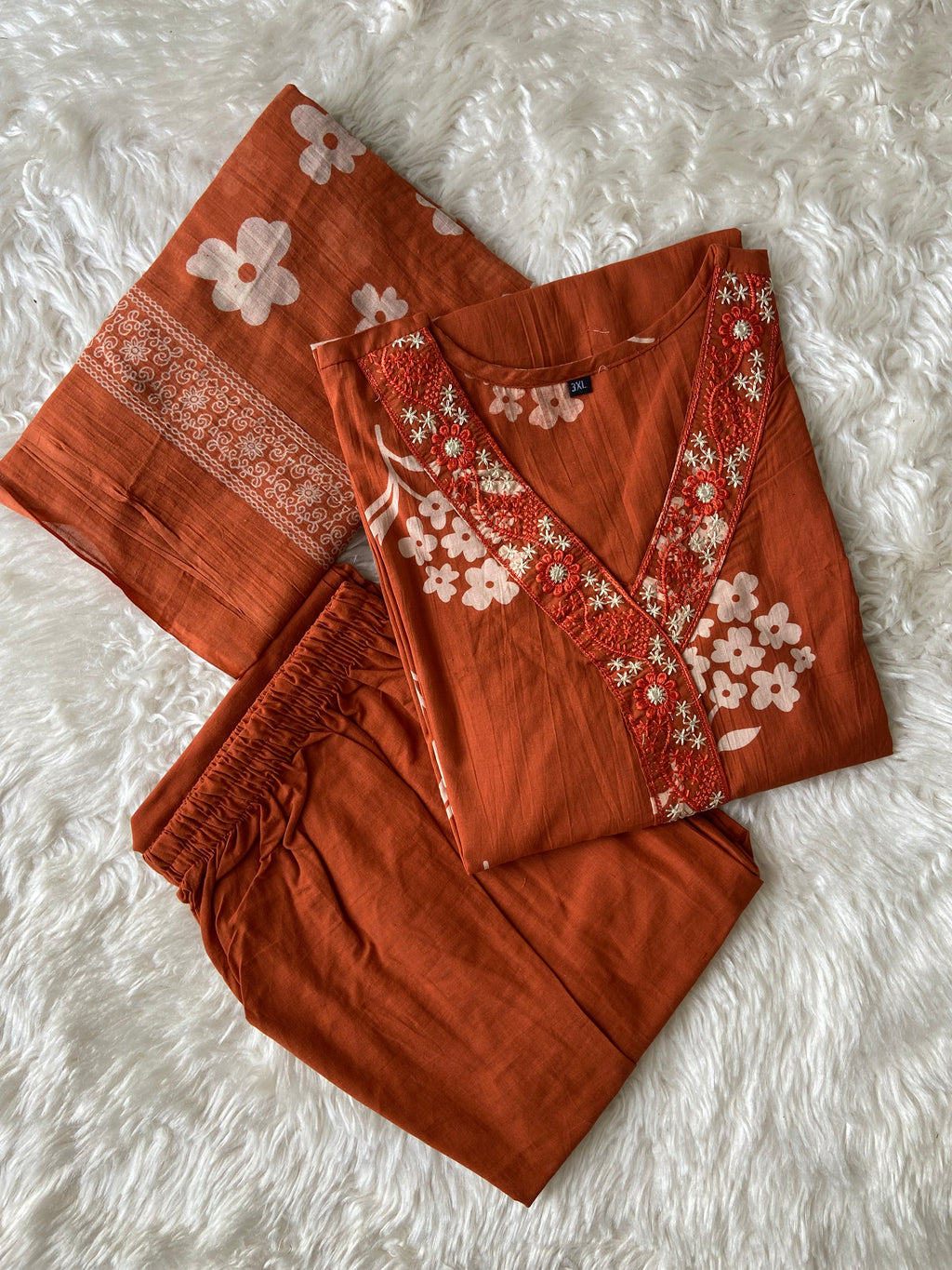 Budget Friendly Kurti Pant Dupatta Set