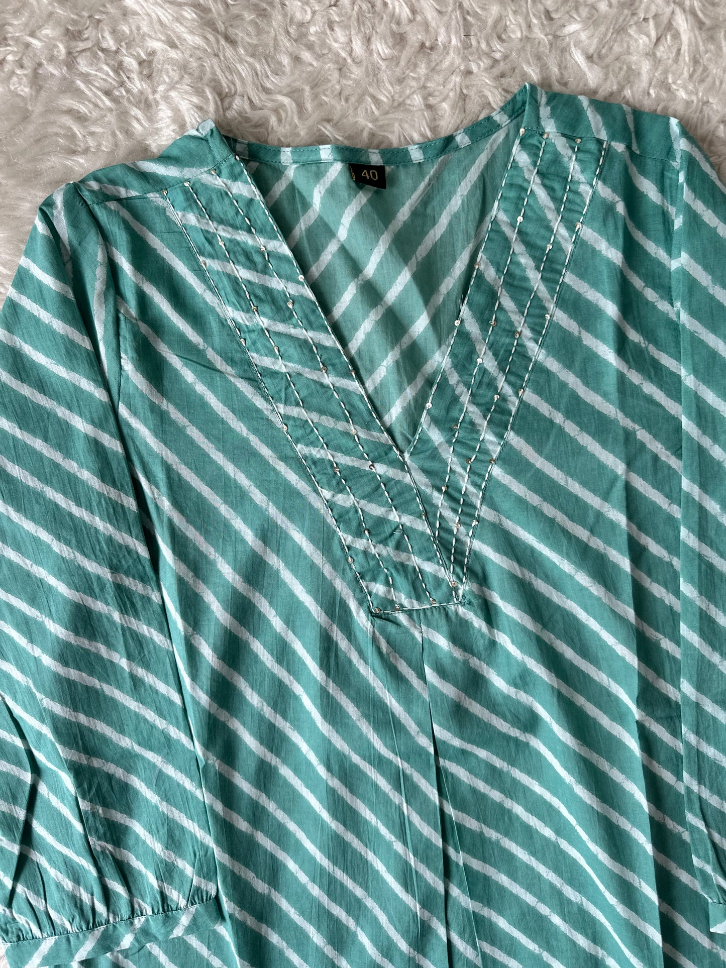 Premium Cotton Lehariya Kurti