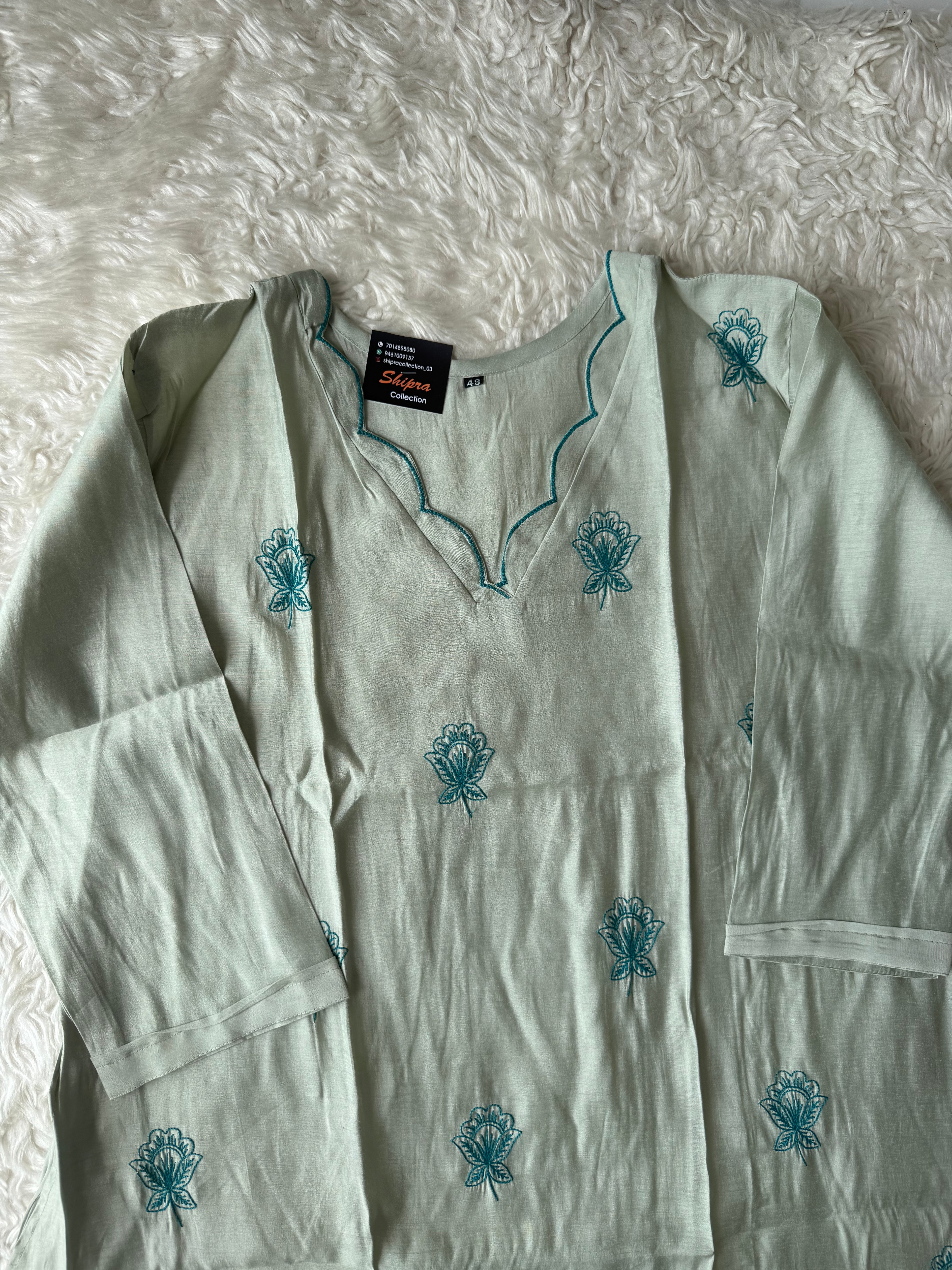 “ Plus Size” Muslin Silk Kurti Pant Dupatta Set