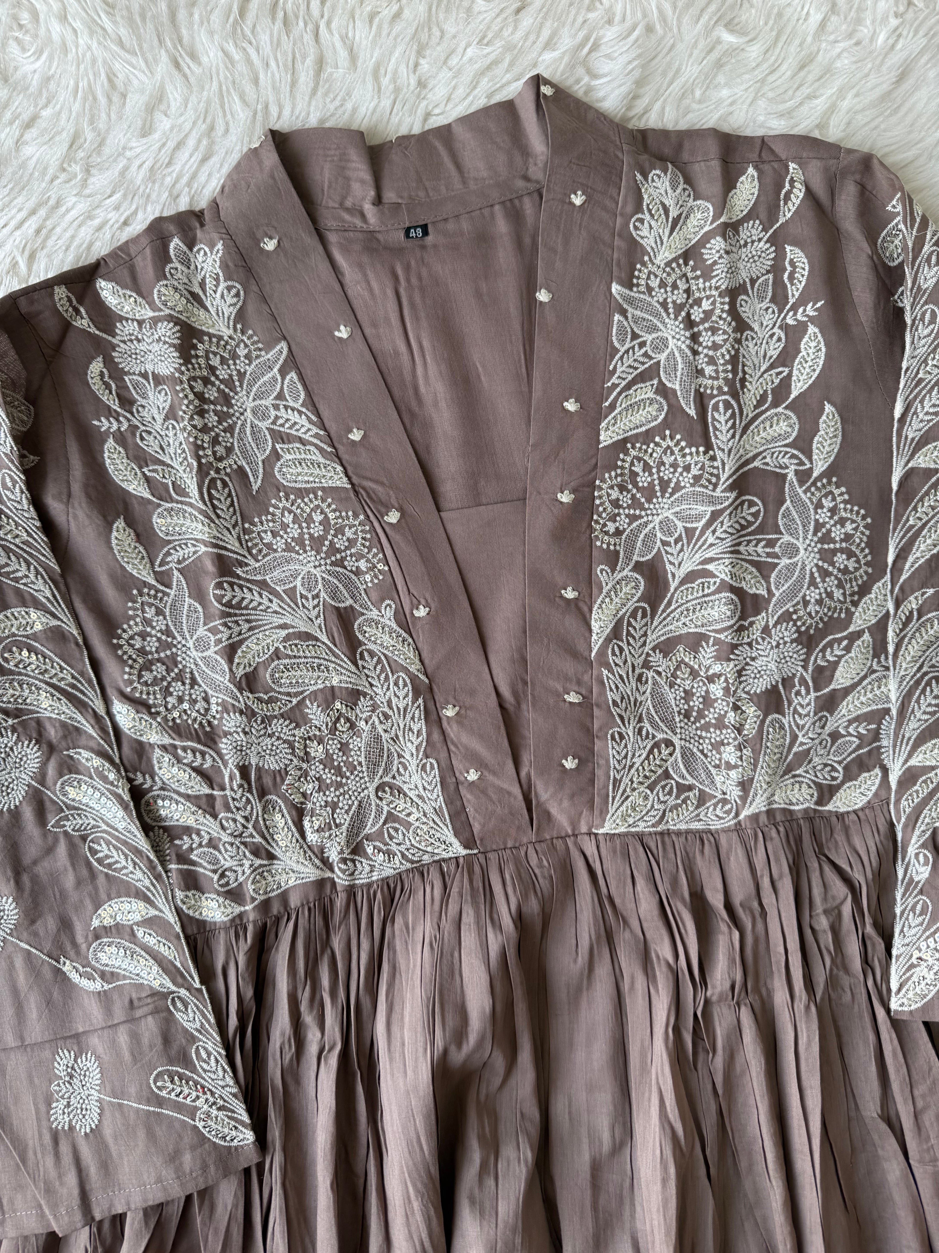 Mul Cotton FLARE Kurti Pant Dupatta Set