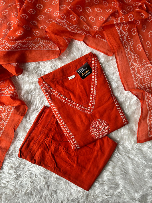 Premium Cotton Kurti Pant Dupatta Set