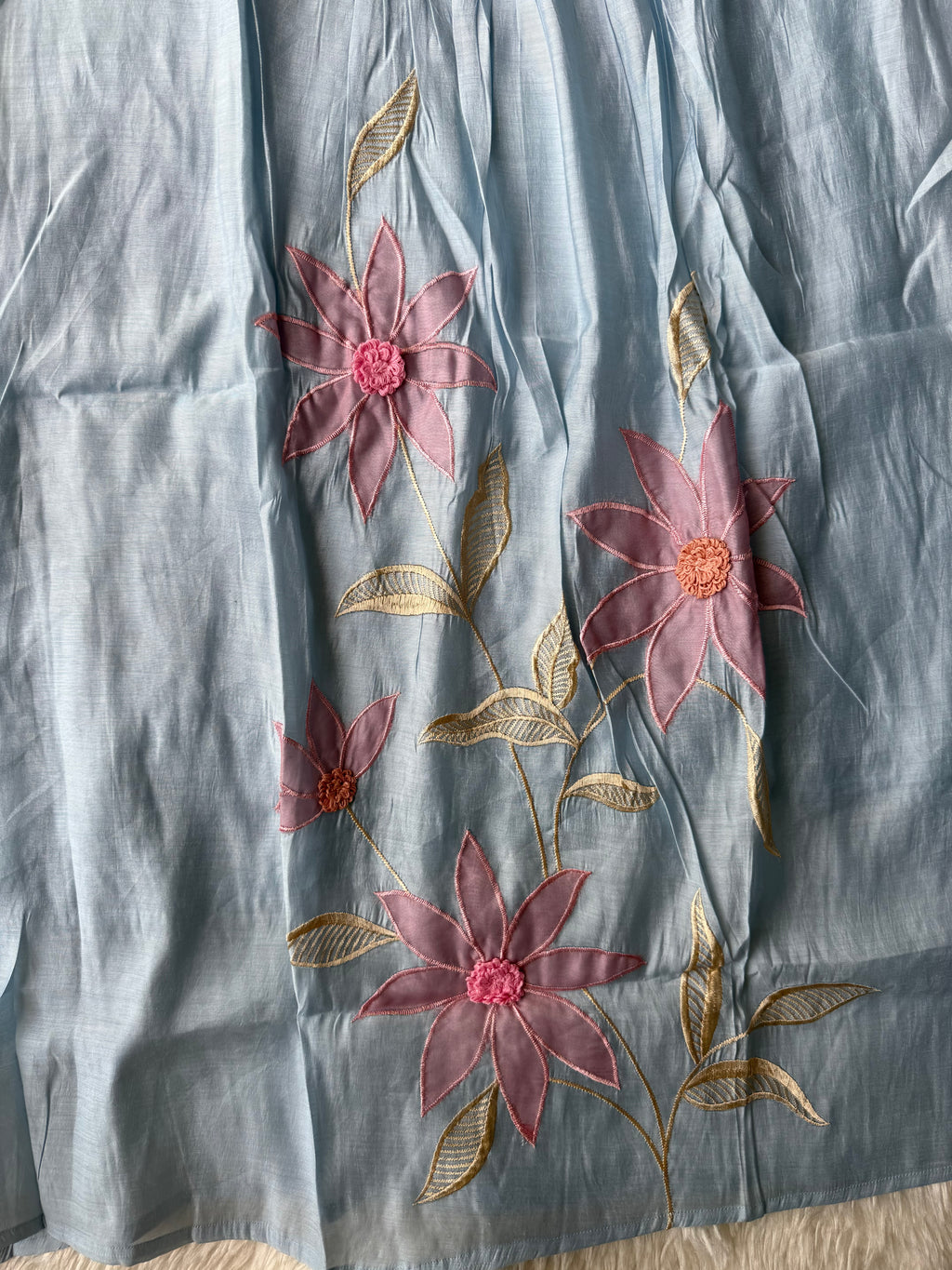 Mul Chanderi Kurti Pant Dupatta Set