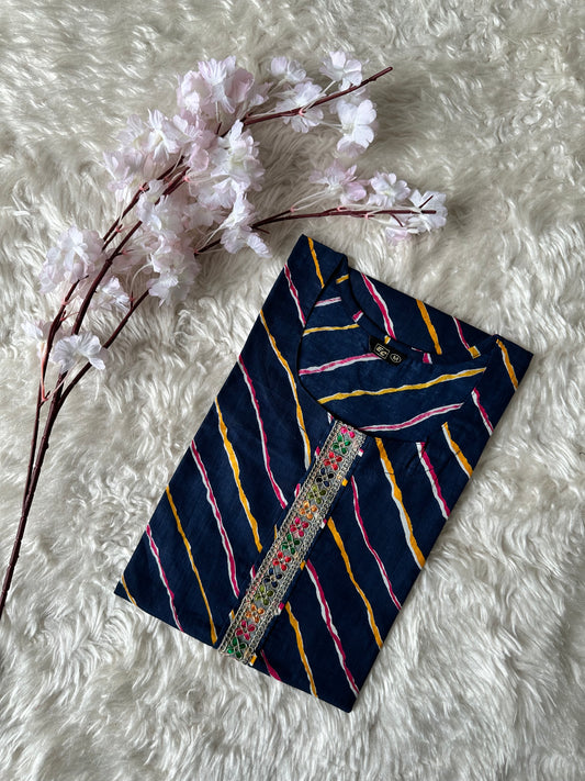Cotton Lehariya Kurti
