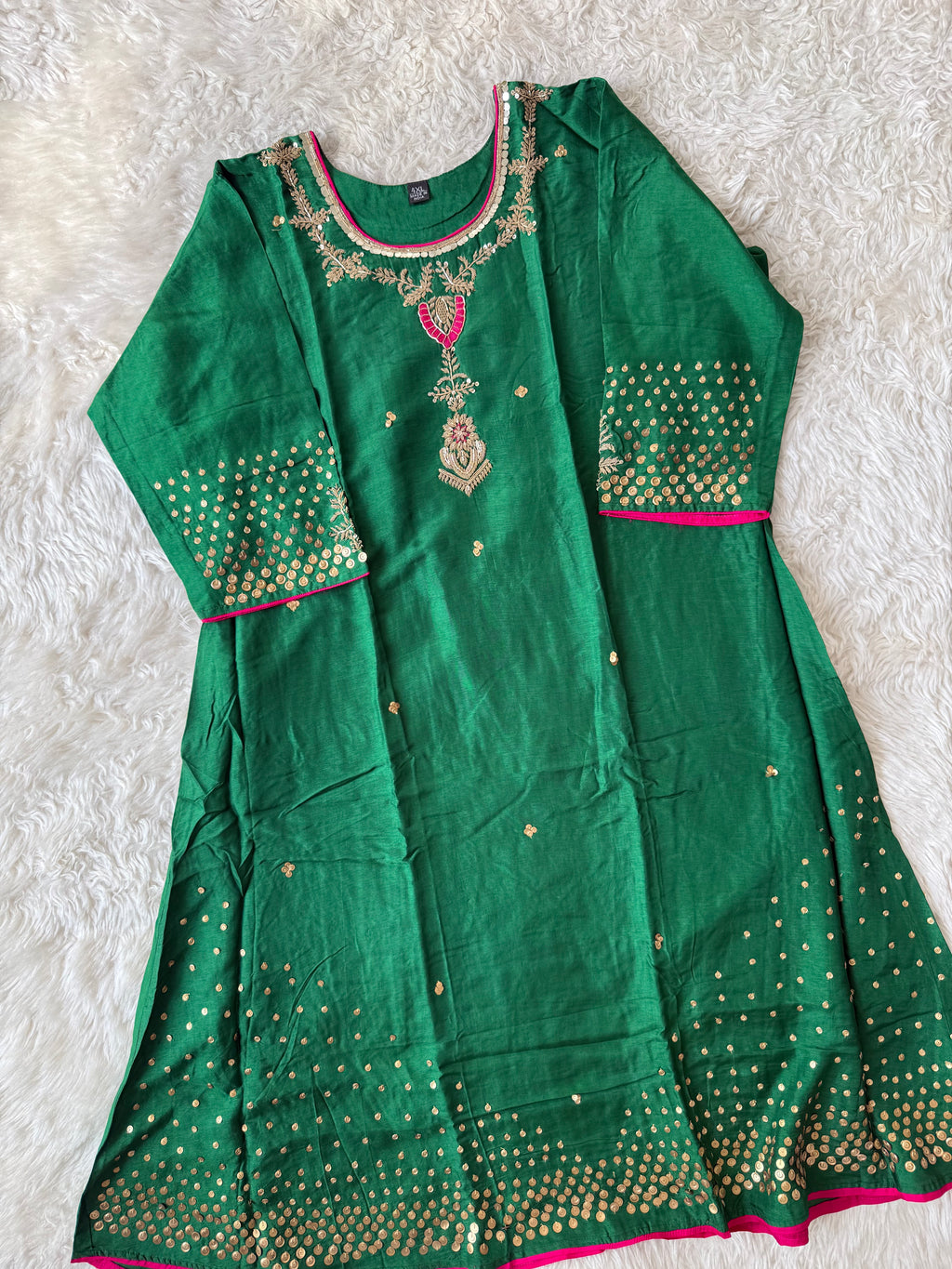“Plus Size” Dola Silk Kurti Pant Dupatta Set