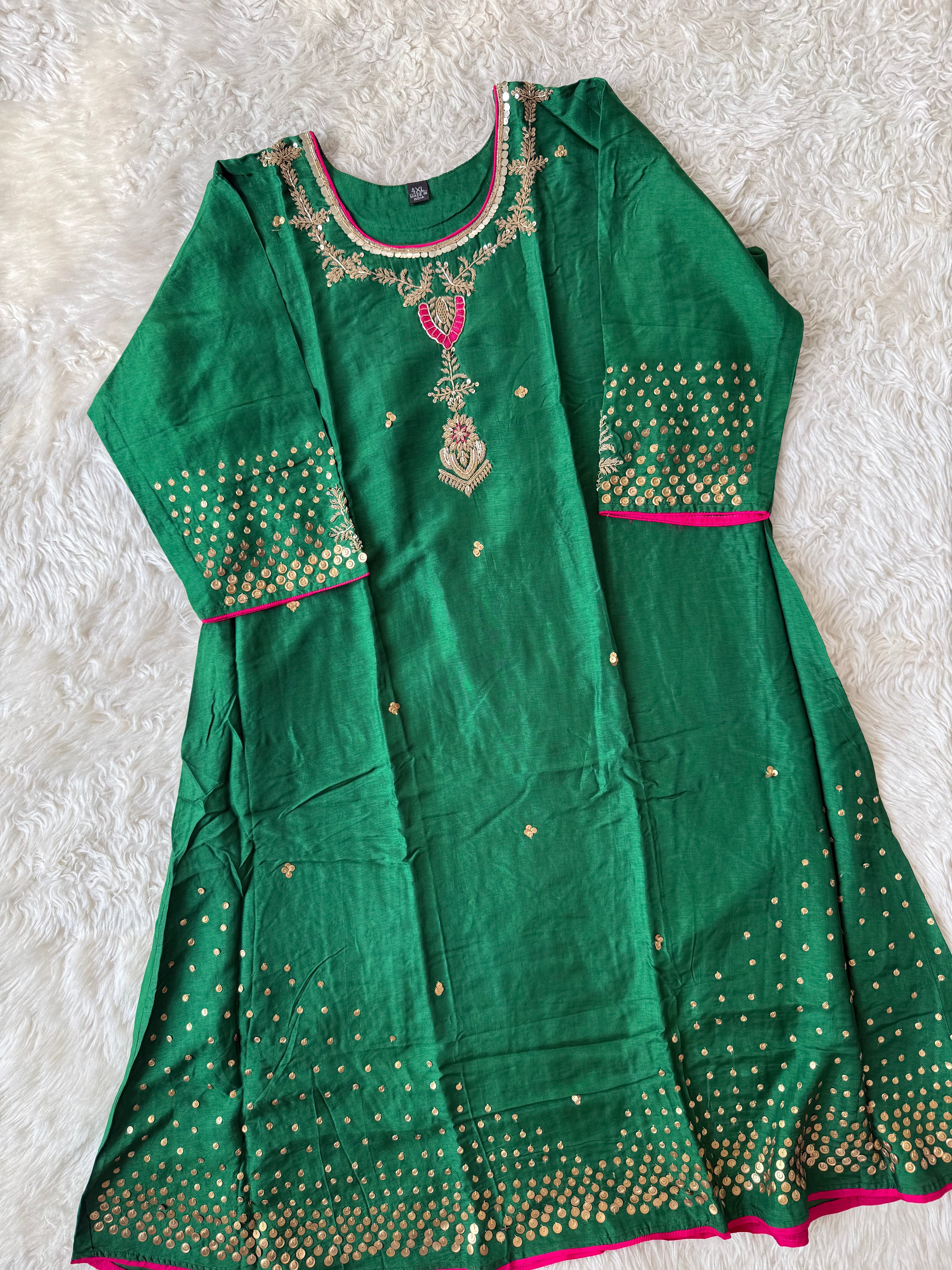 “Plus Size” Dola Silk Kurti Pant Dupatta Set