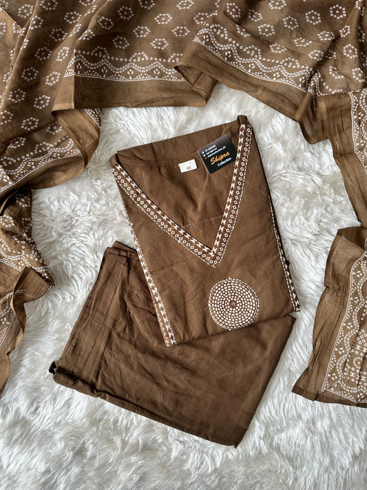 Premium Cotton Kurti Pant Dupatta Set
