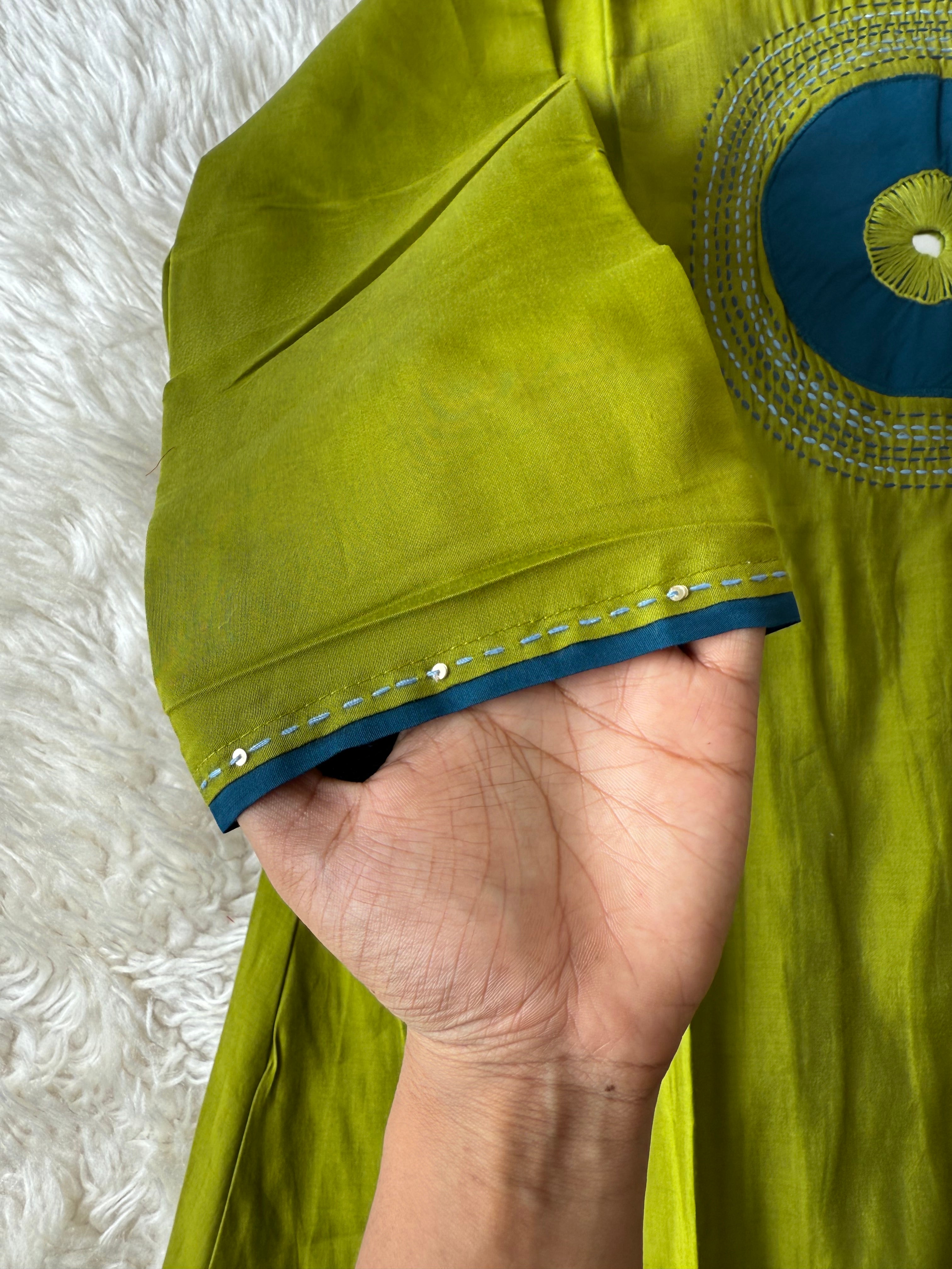 Roman Silk Kurti Plazo Dupatta Set