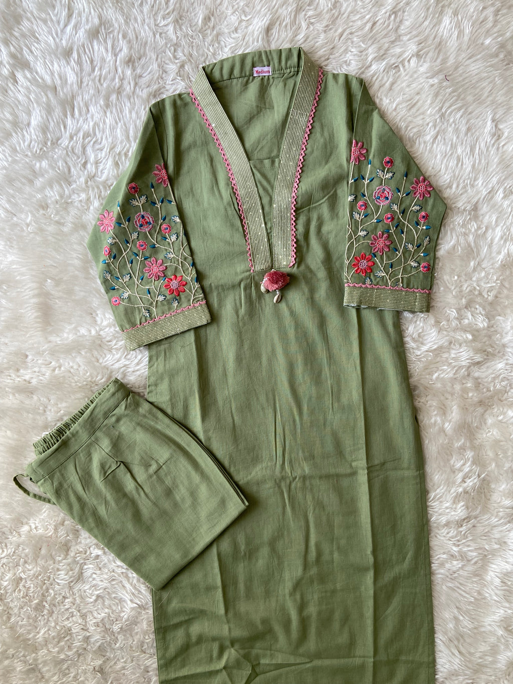 Khadi Cotton Kurti Pant Set