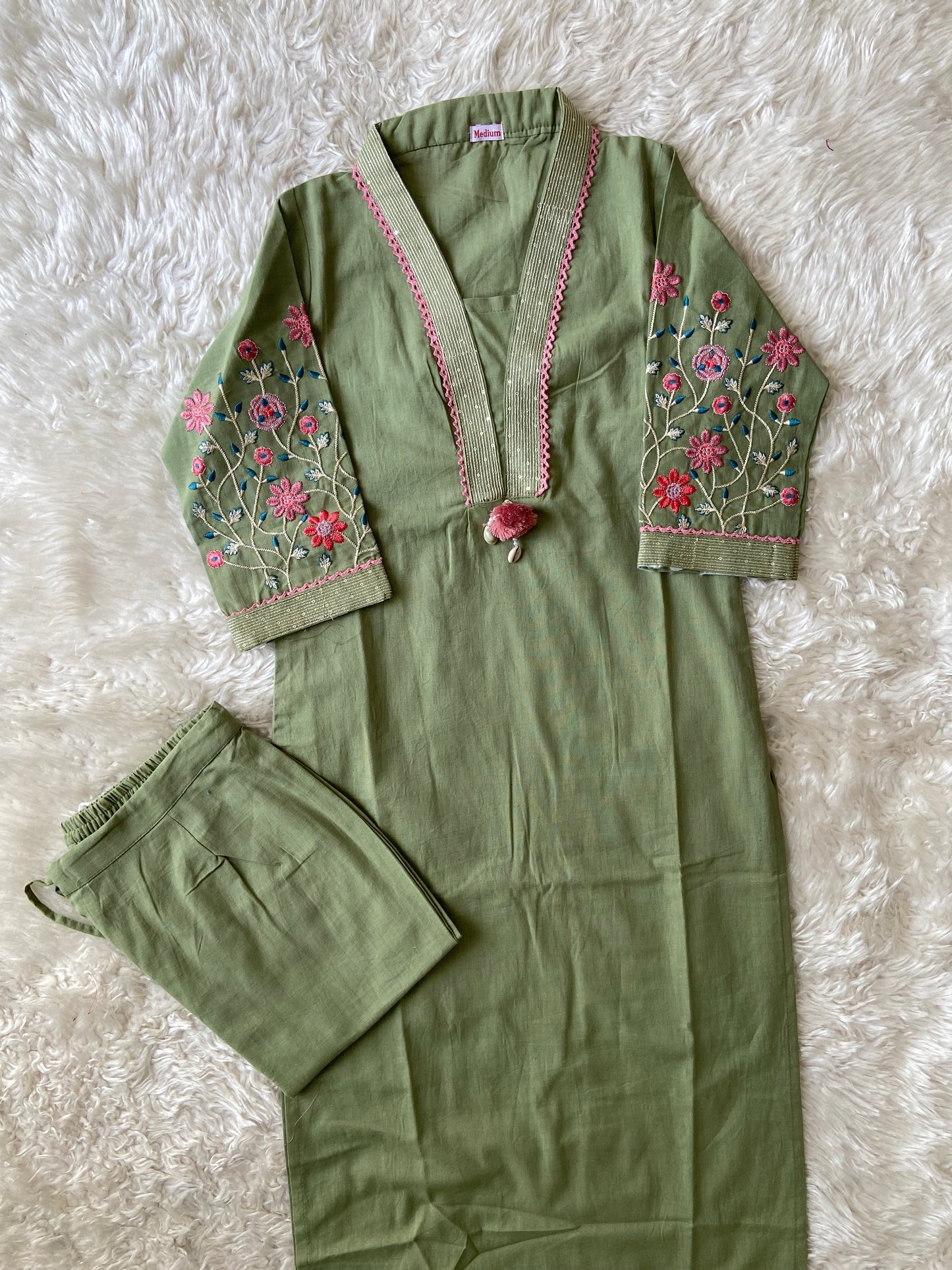 Khadi Cotton Kurti Pant Set