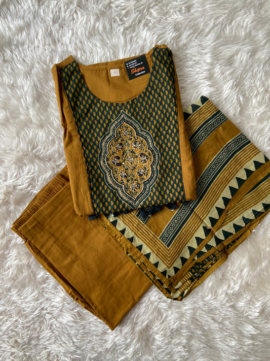 Premium Cotton Kurti Pant Dupatta