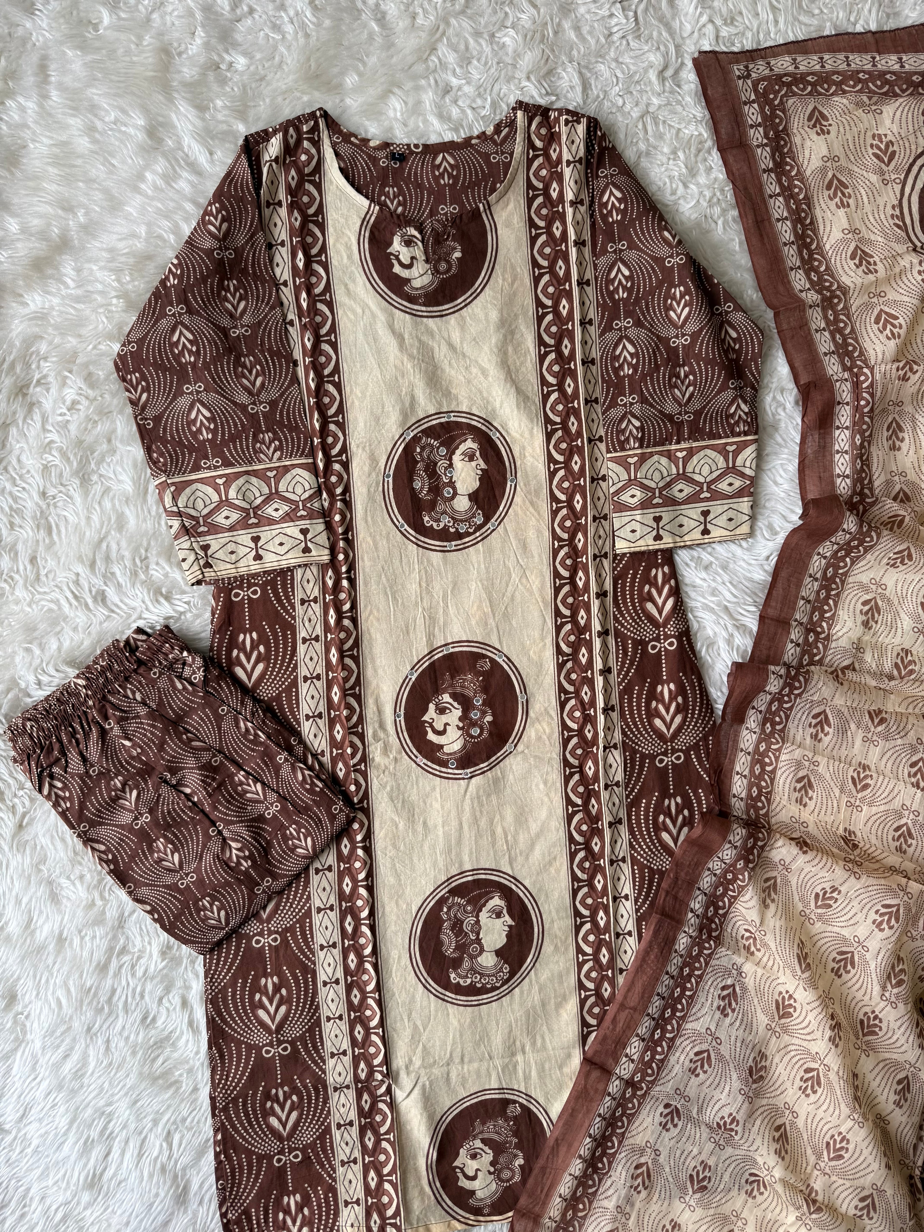 Budget Friendly Kurti Pant Dupatta Set