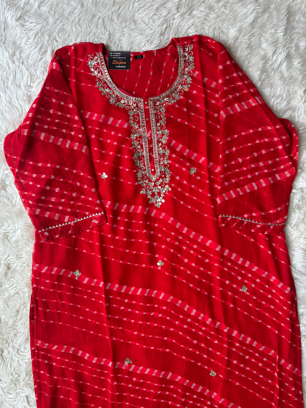 “Plus Size” Georgette Kurti Plazo Dupatta Set