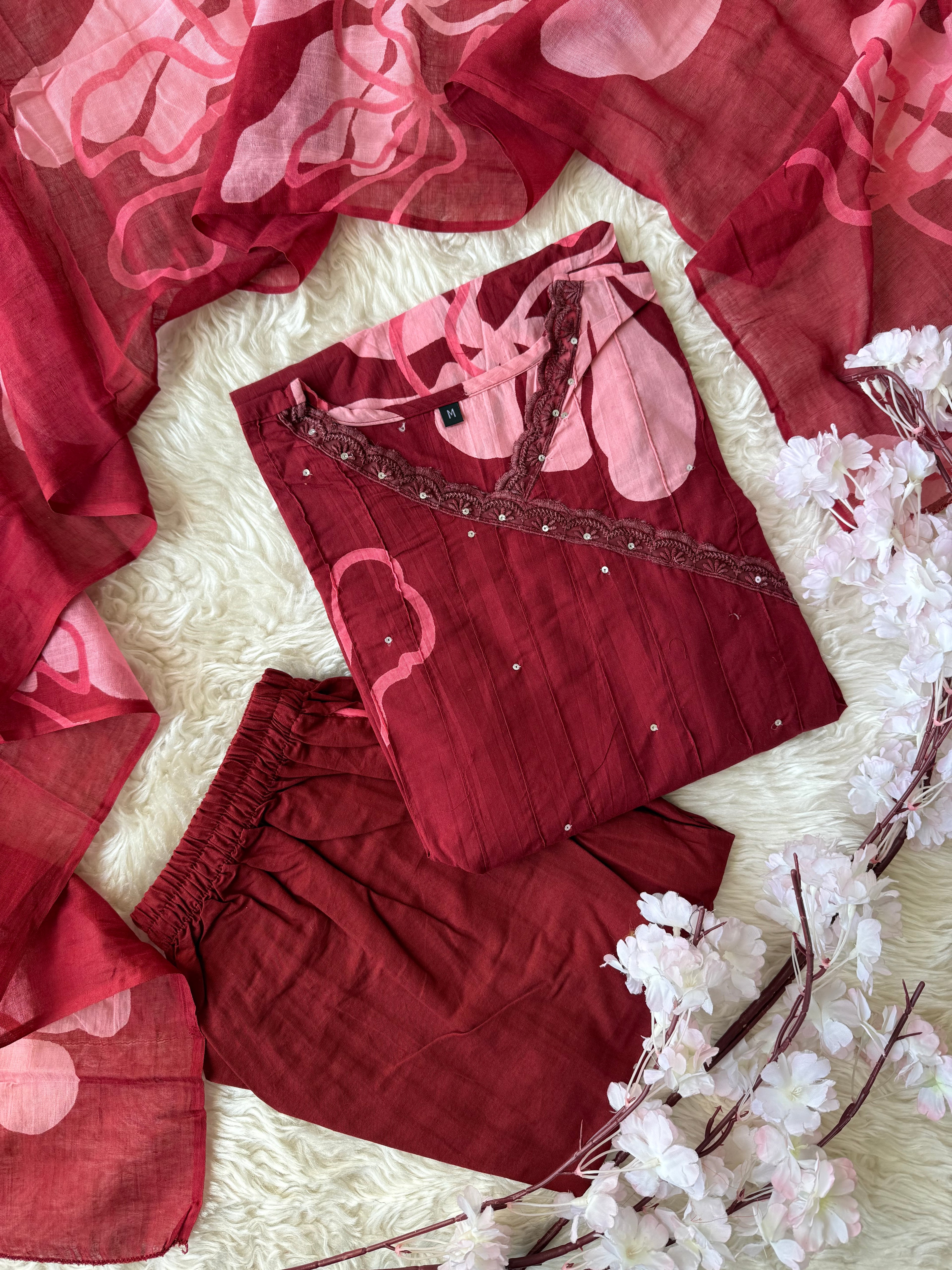 Budget Friendly Kurti Pant Dupatta Set