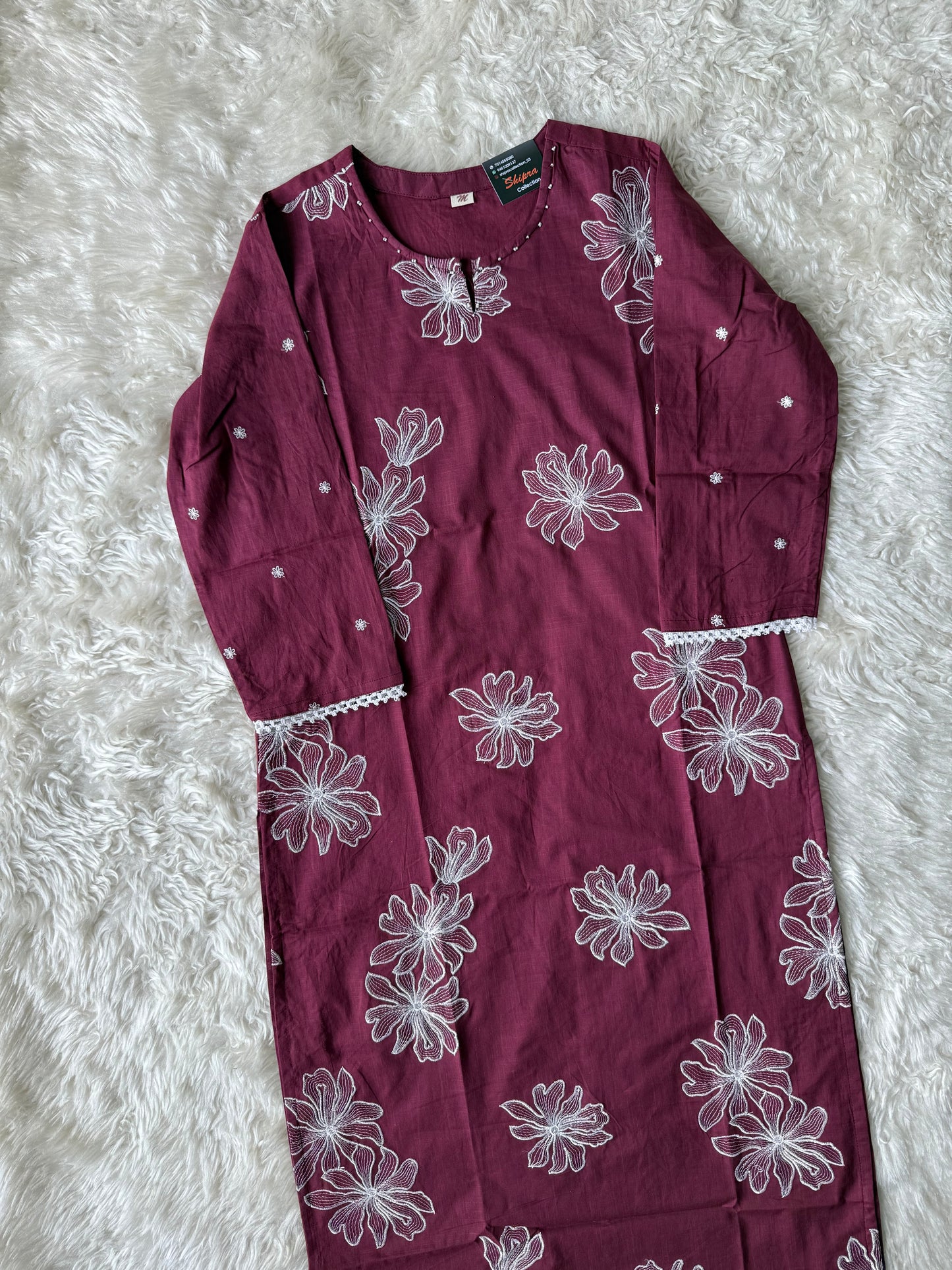 Slub Cotton Kurti Pant Set
