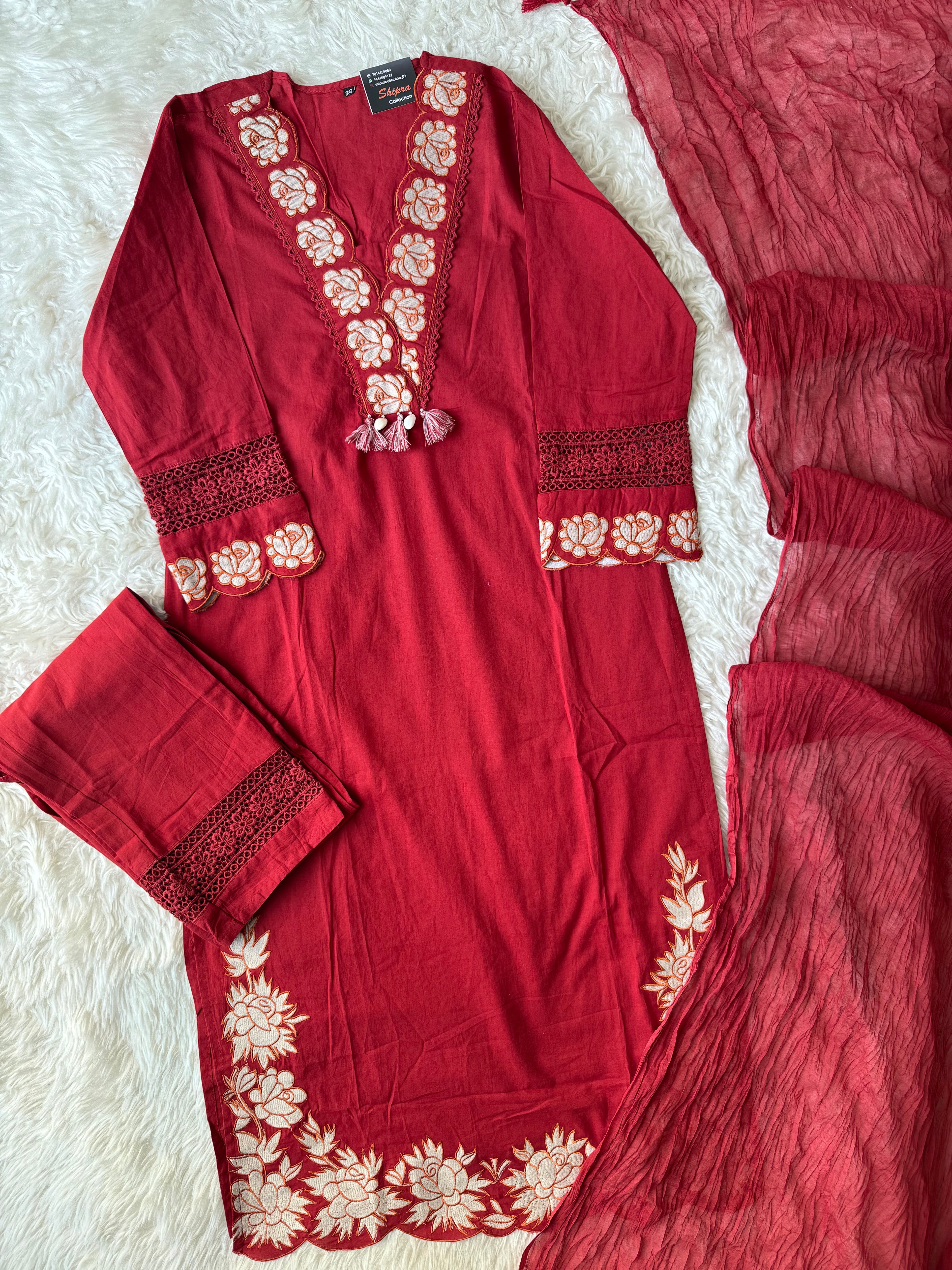 Premium Cotton Kurti Pant Dupatta Set