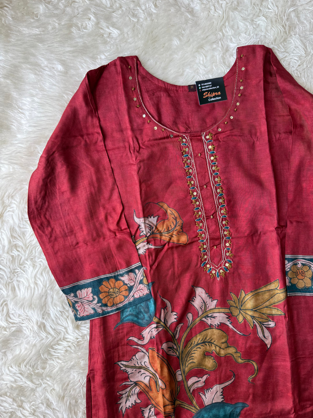 Premium Muslin Silk Kurti Pant Dupatta Set