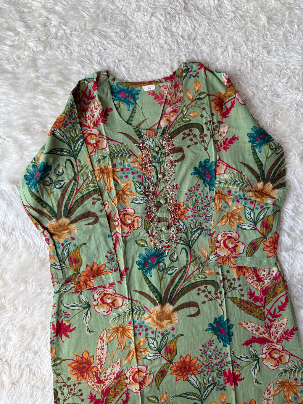 Breathable Cotton Kurti Pant Cotton Dupatta Set