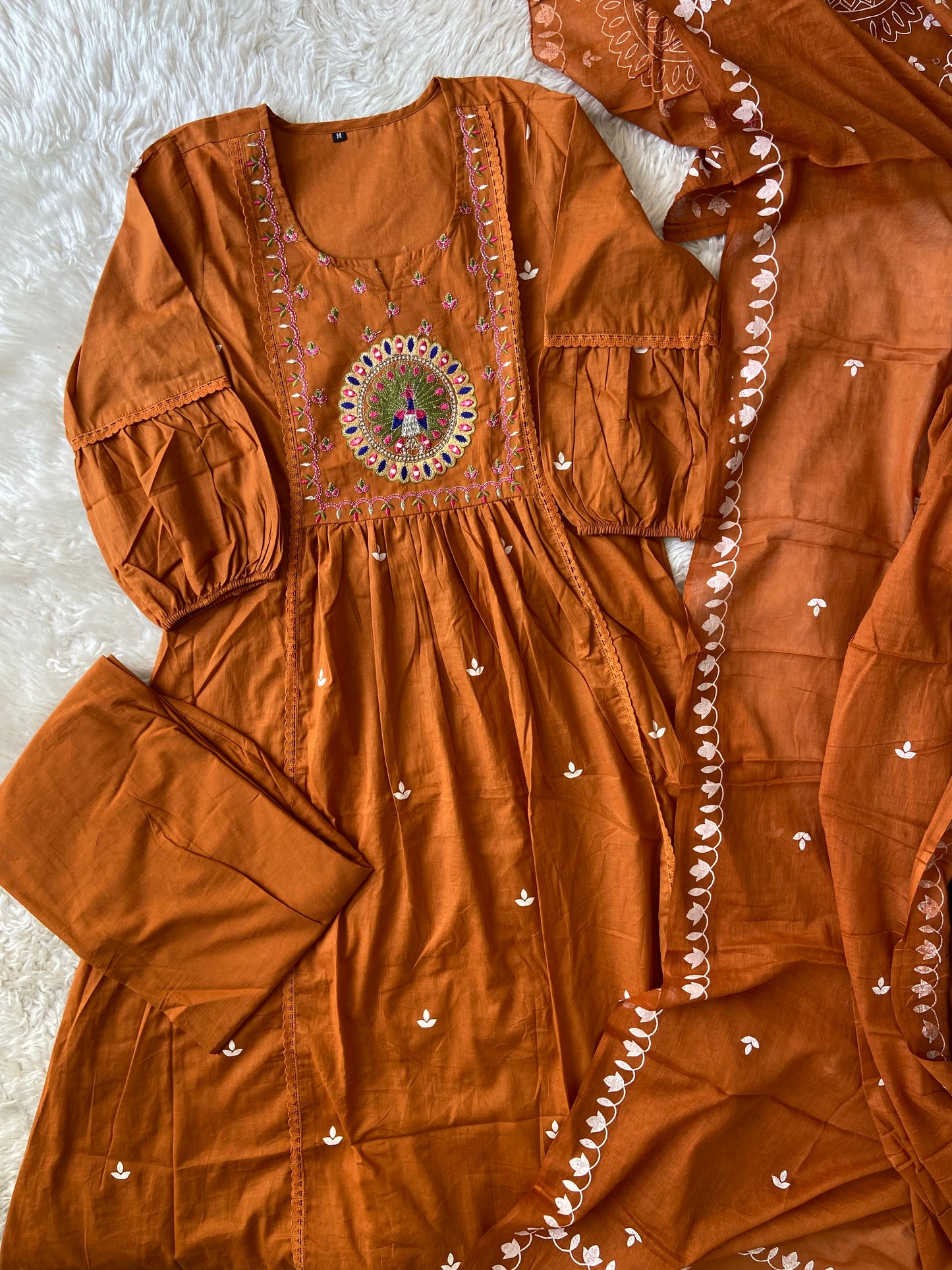 Budget Friendly Flare Kurti Pant Dupatta Set