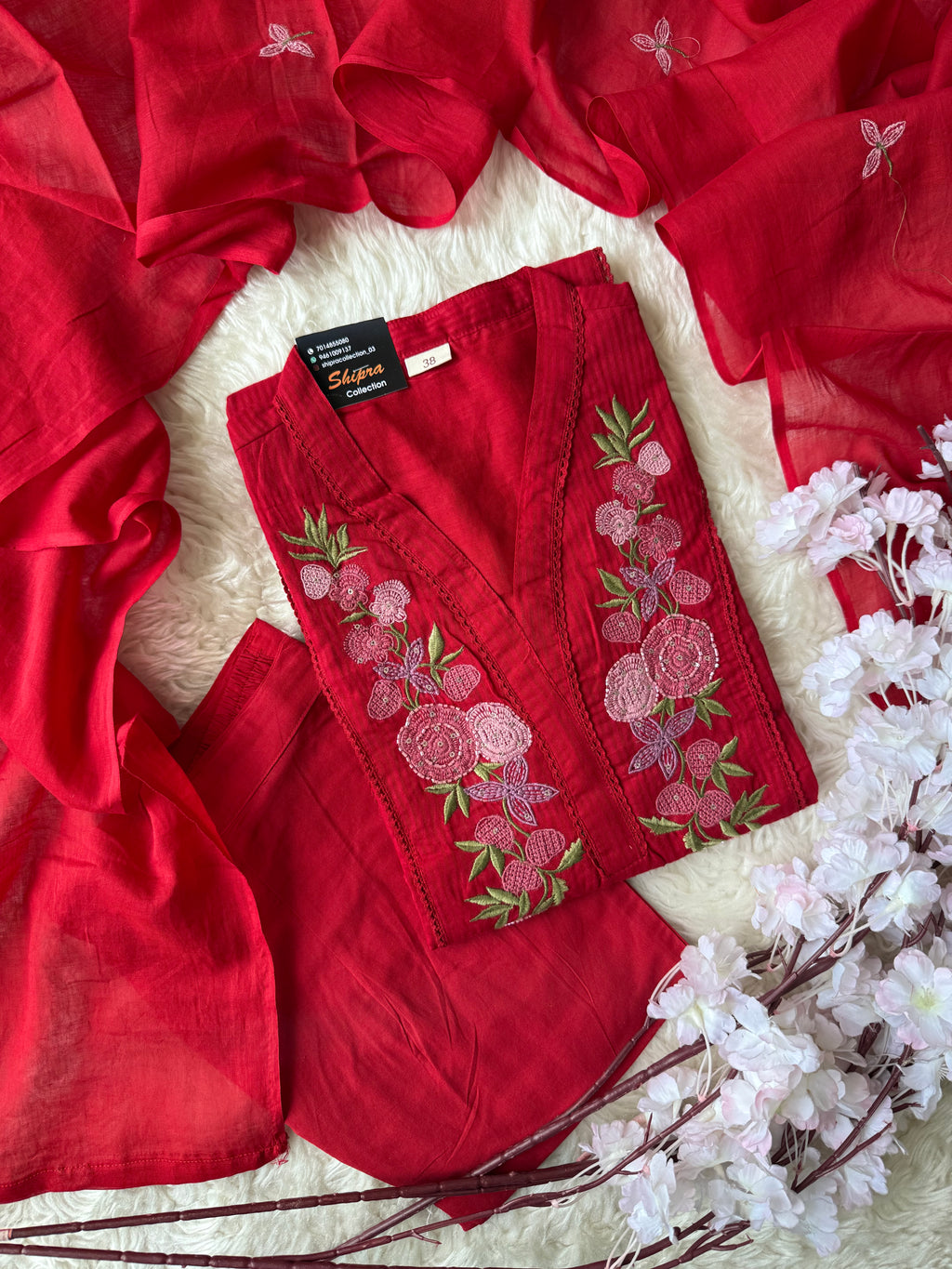 Premium Cotton Kurti Pant Dupatta Set