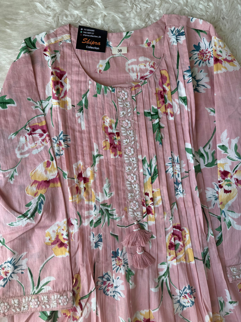 Premium Cotton Aline Kurti Pant Dupatta Set