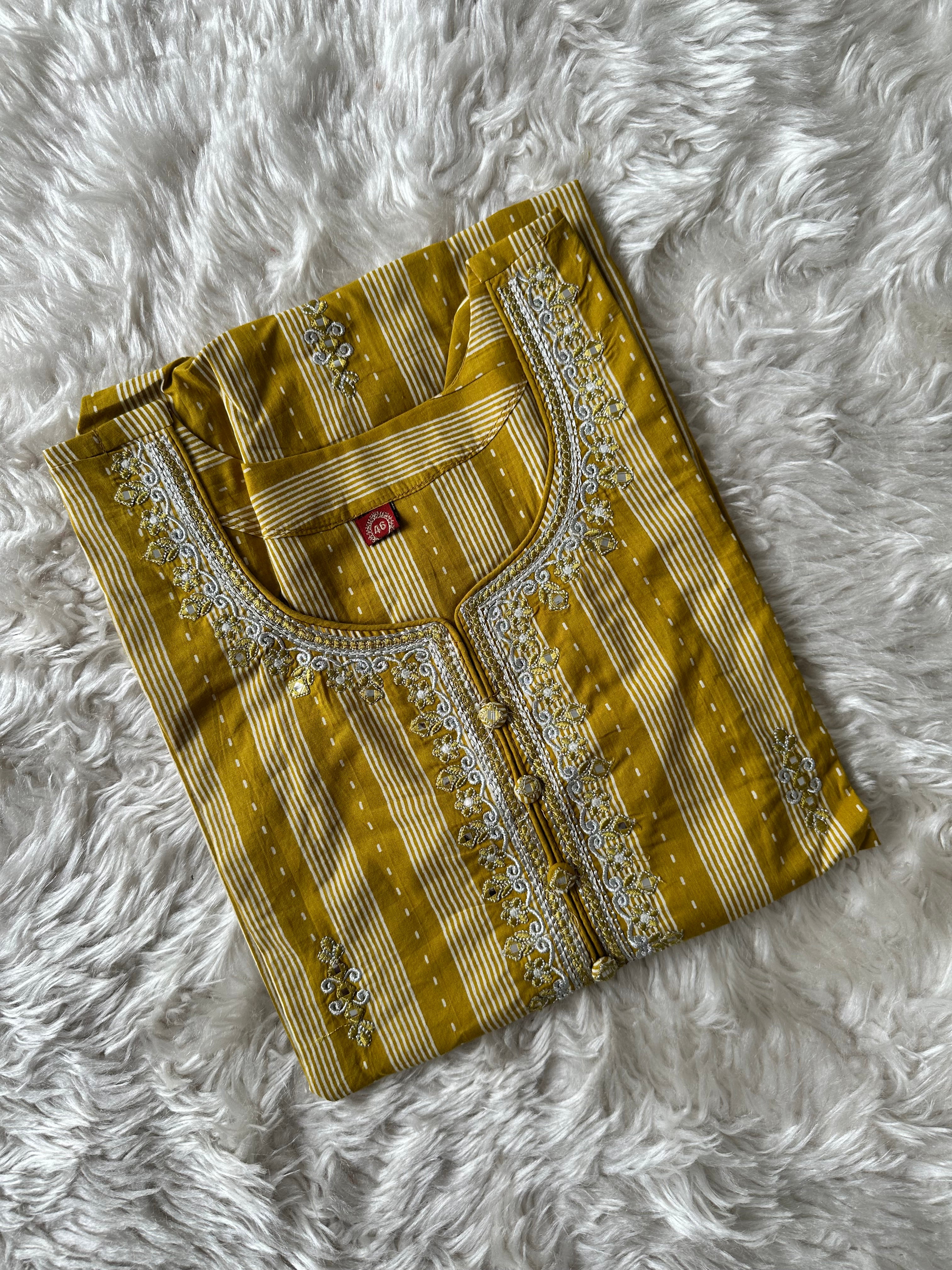 Pure Cotton Kurti Pant Dupatta Set