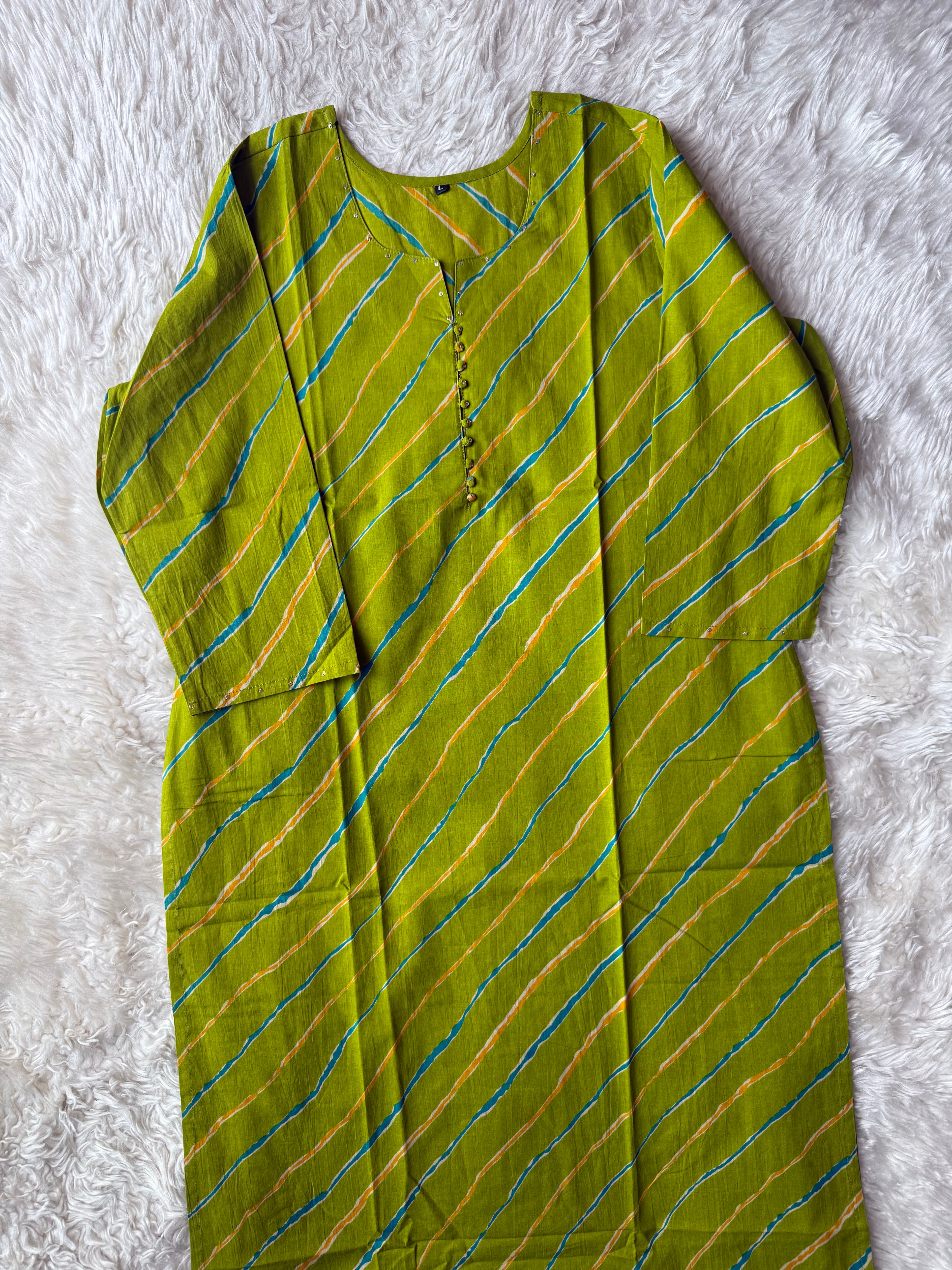 Premium Cotton Lehariya Kurti
