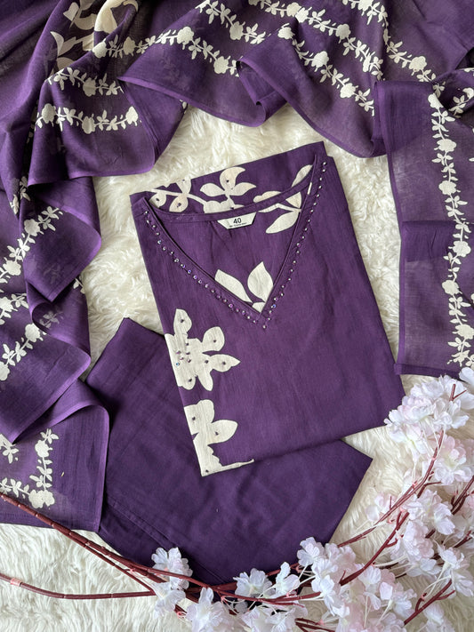Premium Cotton Kurti Pant Dupatta Set