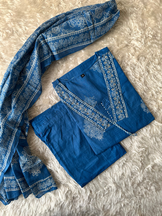 Budget Friendly Kurti Pant Dupatta Set