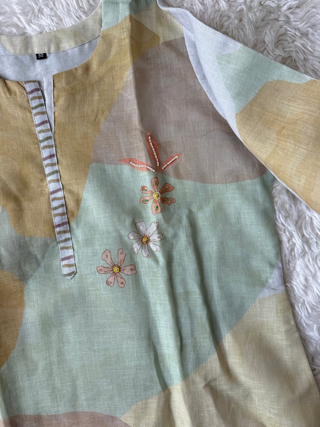 “Plus Size” Linen Kurti Pant Dupatta Set