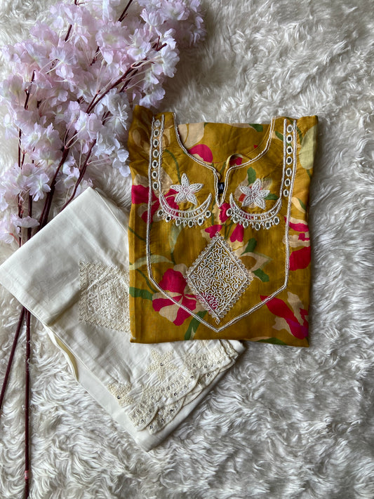 Stock Clearance 🚨 Premium Muslin Silk Kurti Pant Set