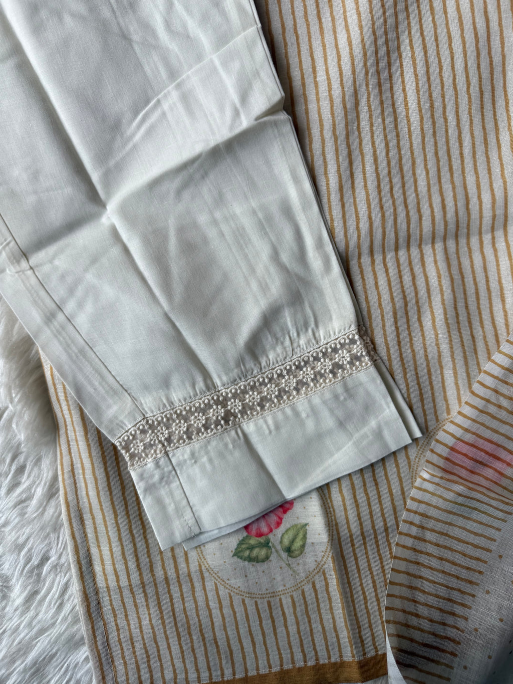 Linen Kurti Pant Dupatta Set