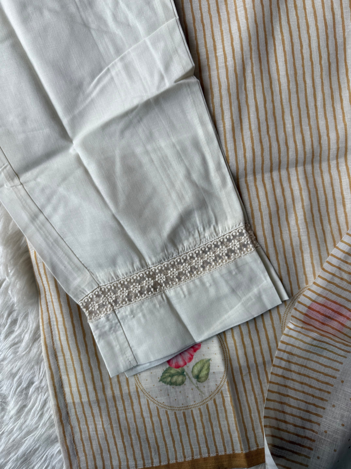 Linen Kurti Pant Dupatta Set
