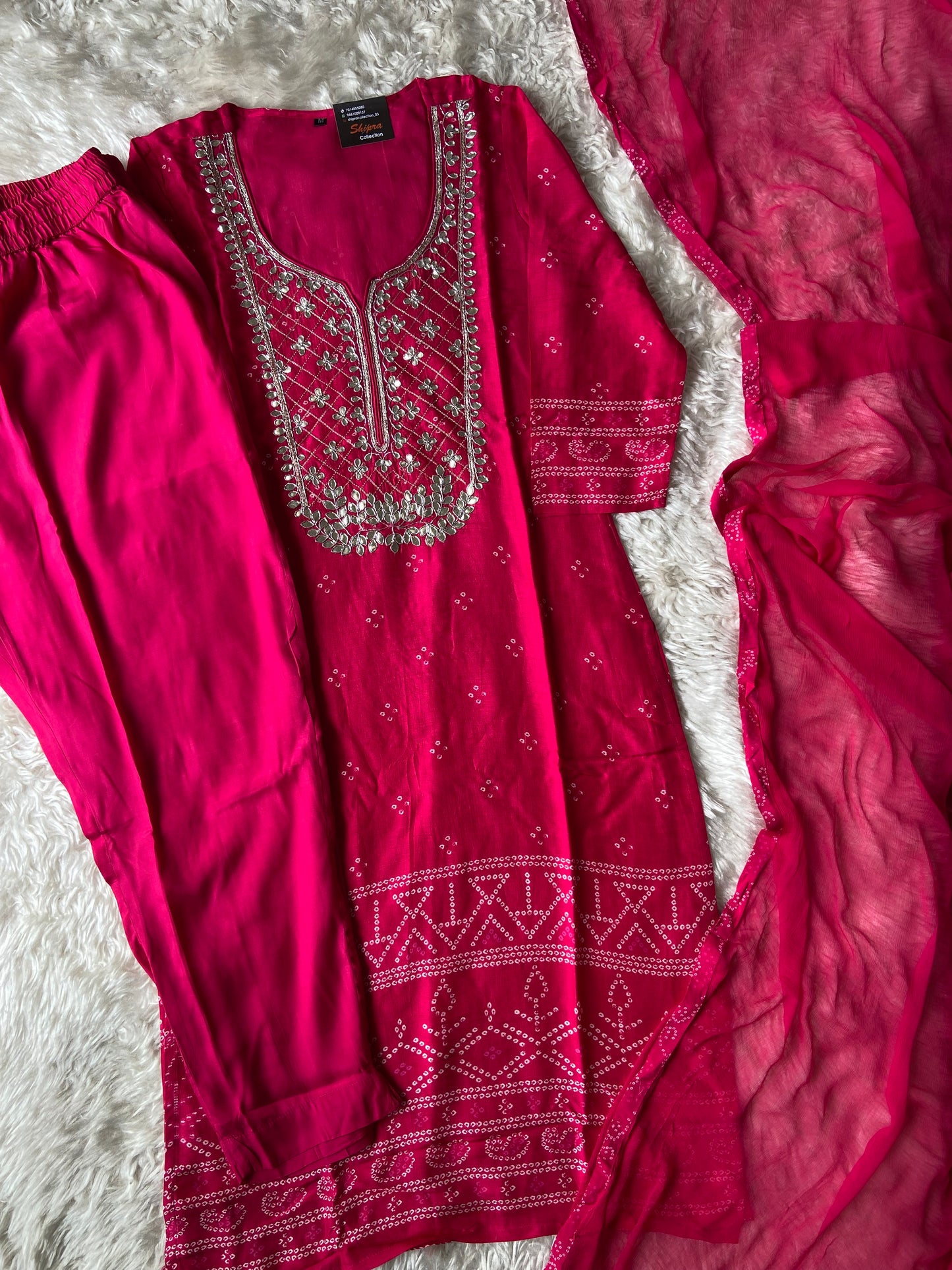 Pure Silk Kurti Pant Dupatta Set