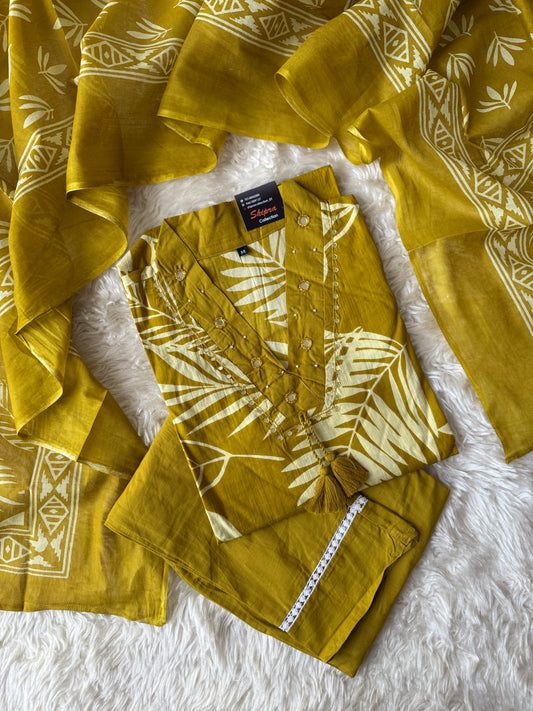 Budget Friendly Kurti Pant Dupatta Set
