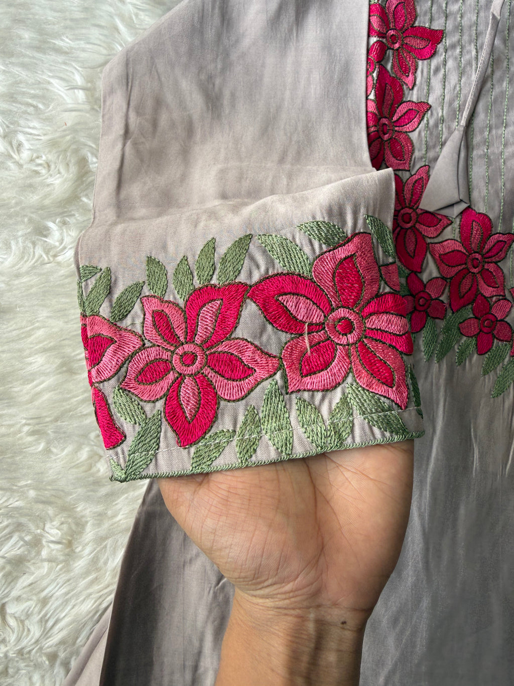 Pure Muslin Silk Kurti Plazo Set