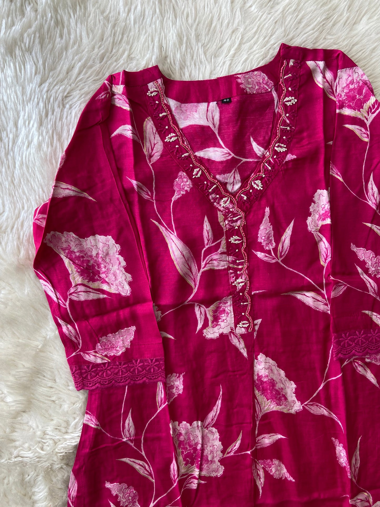 Mul Silk Kurti Pant Set