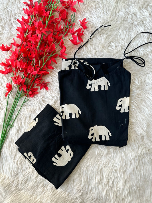Pure Cotton Strap Sleeves Shorts Co-ord Set